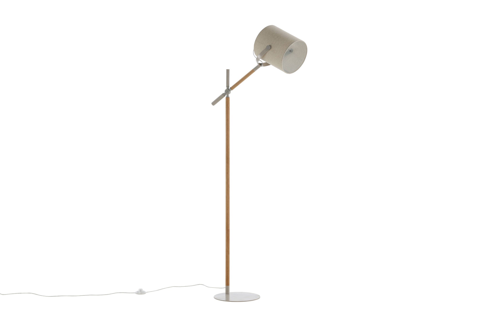 Venture Home Dennis -Floor lampe - Beige / Wood/Beige Linen