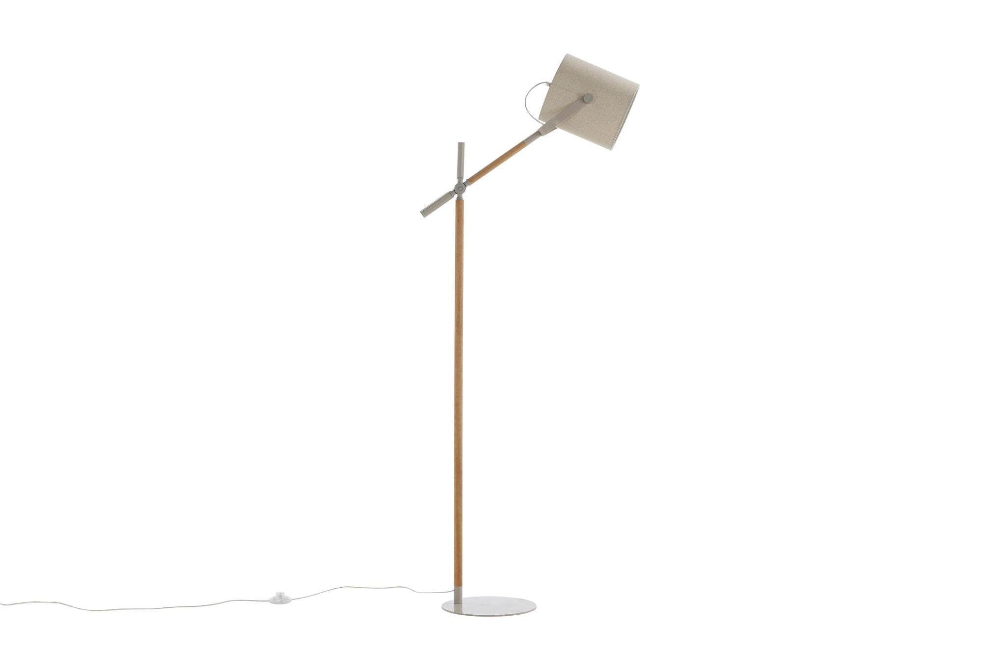 Venture Home Dennis -Floor lampe - Beige / Wood/Beige Linen