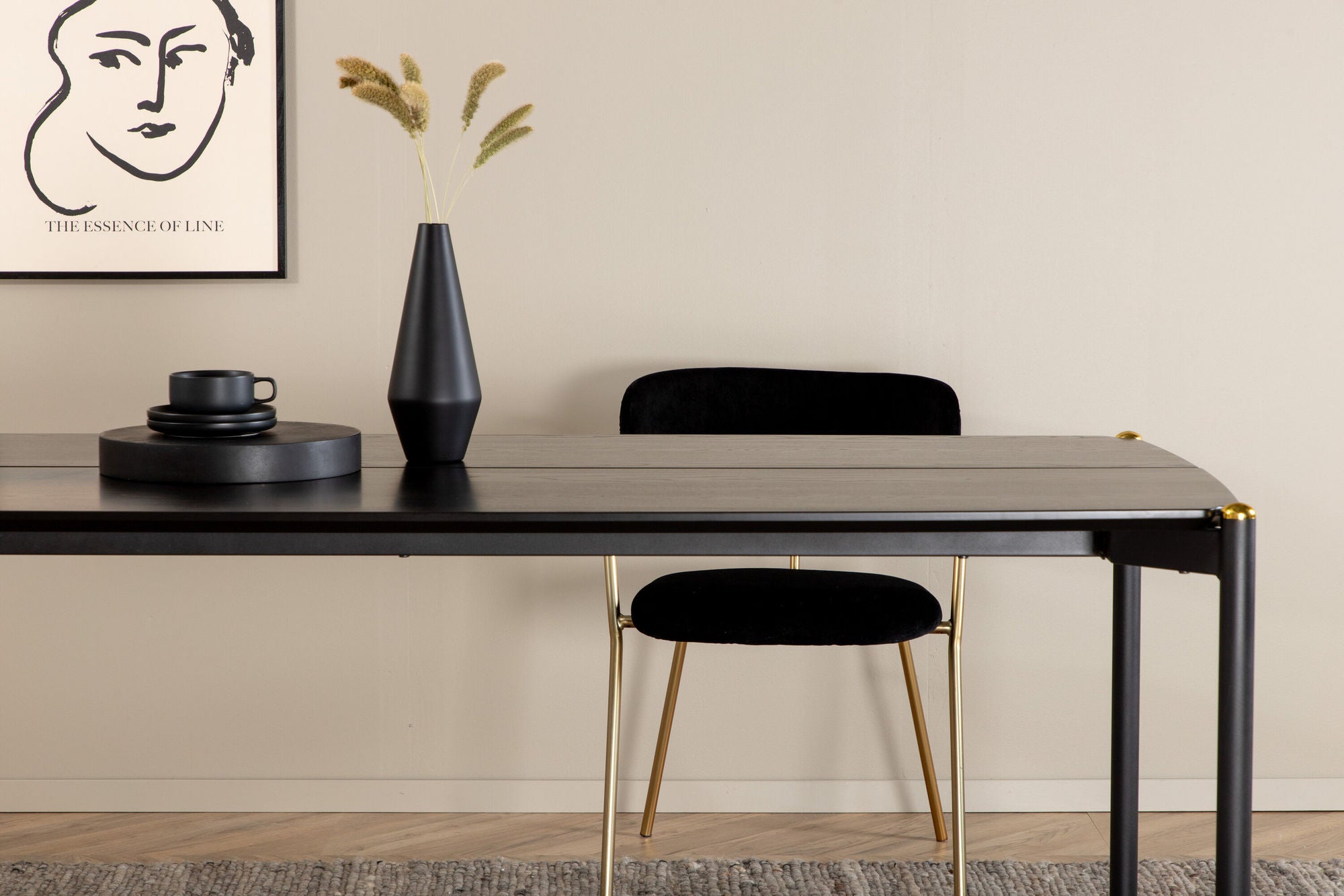Venture Home Pelle spisebord - Black / black Black