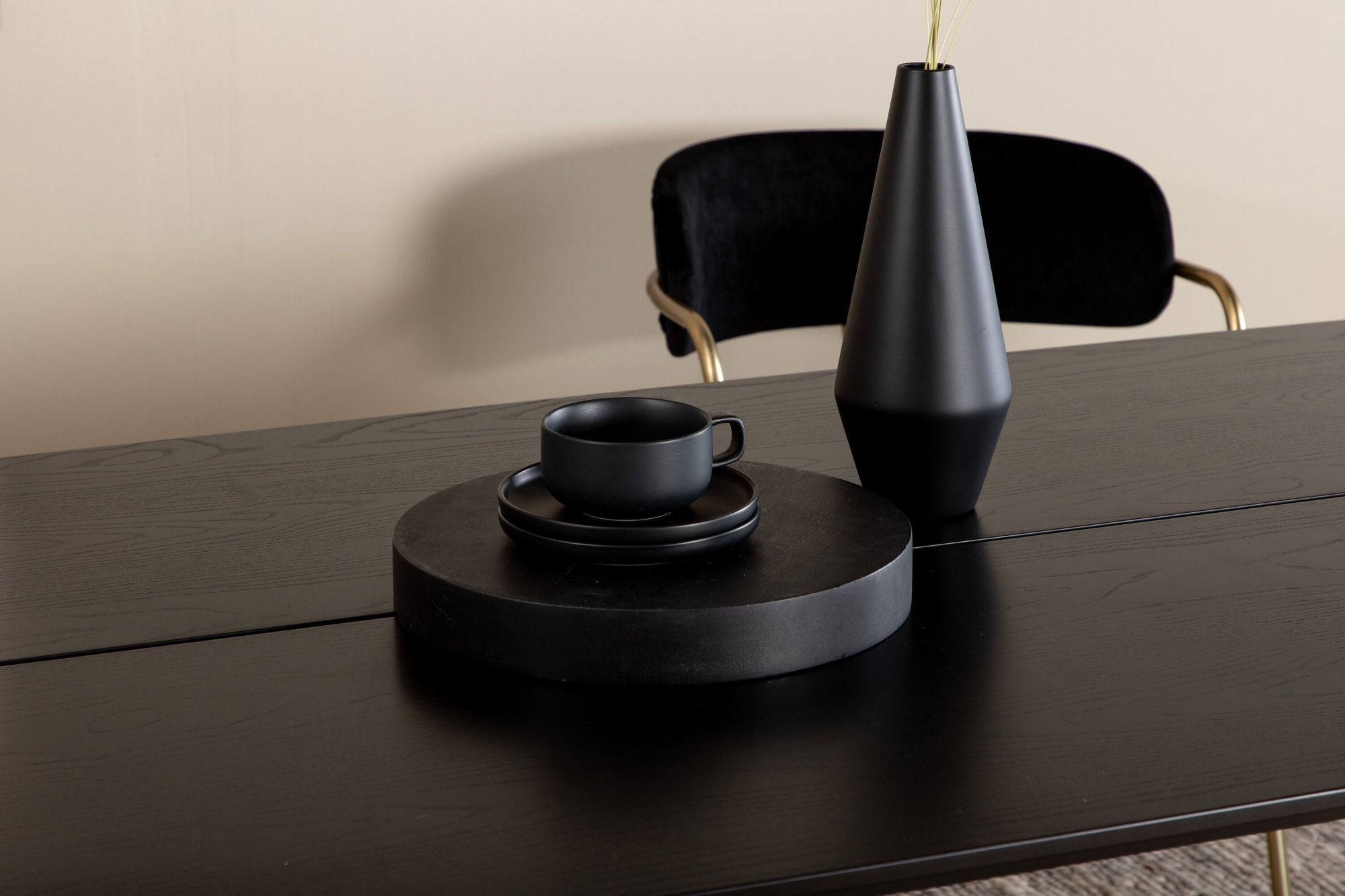 Venture Home Pelle spisebord - Black / black Black