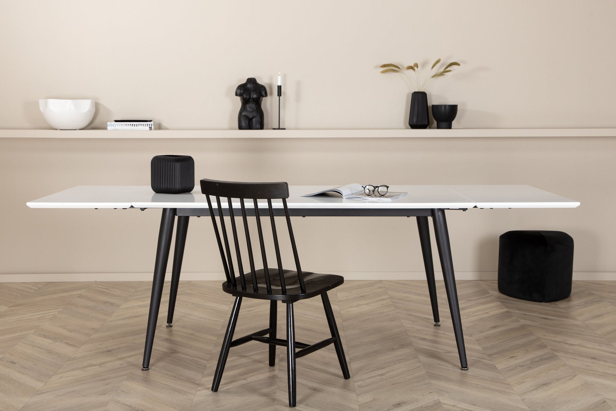 Venture Home Jimmy spisebord - Black / White HPL - 150*76
