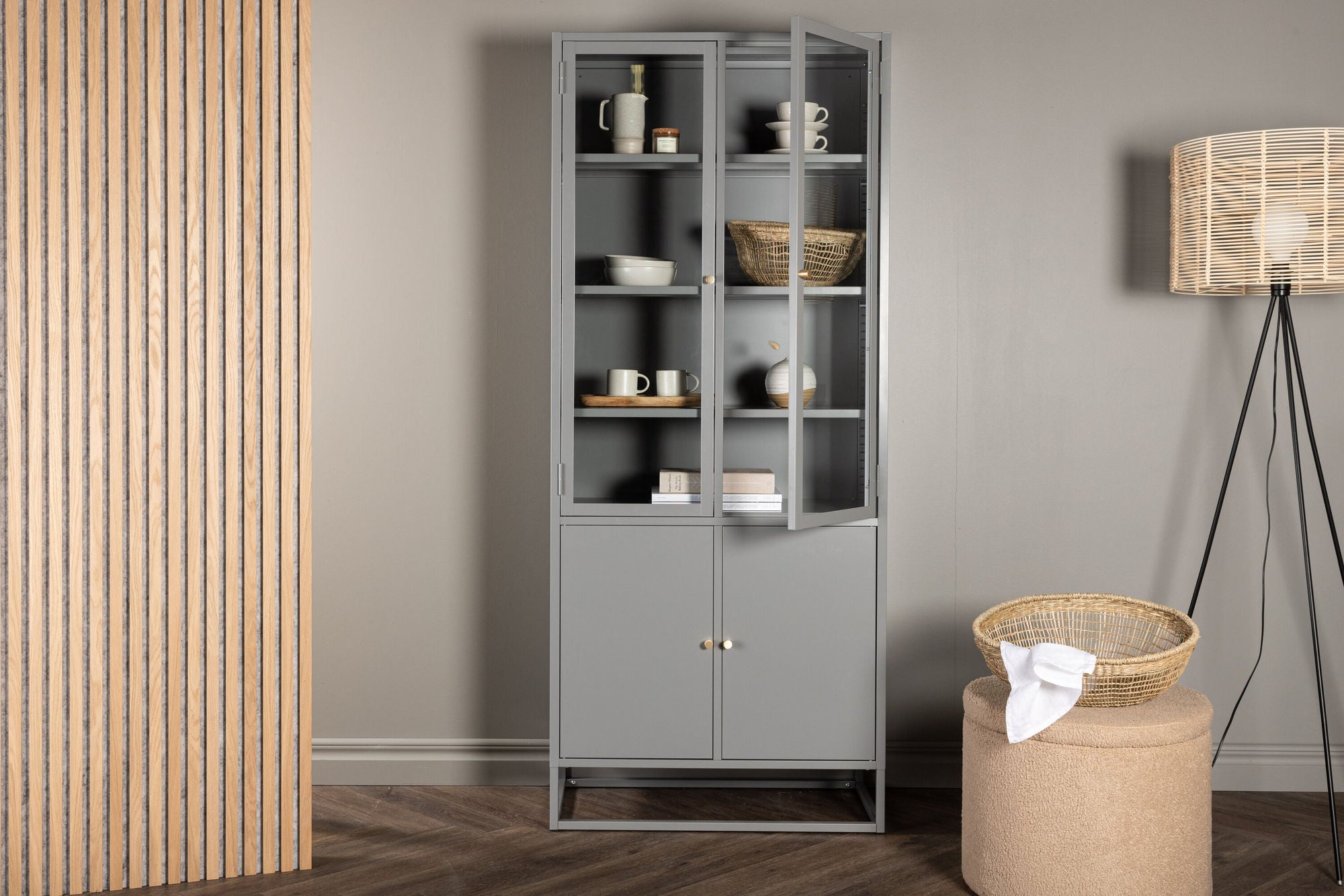 Venture Home Bakal Covered Book Case - Light Grey