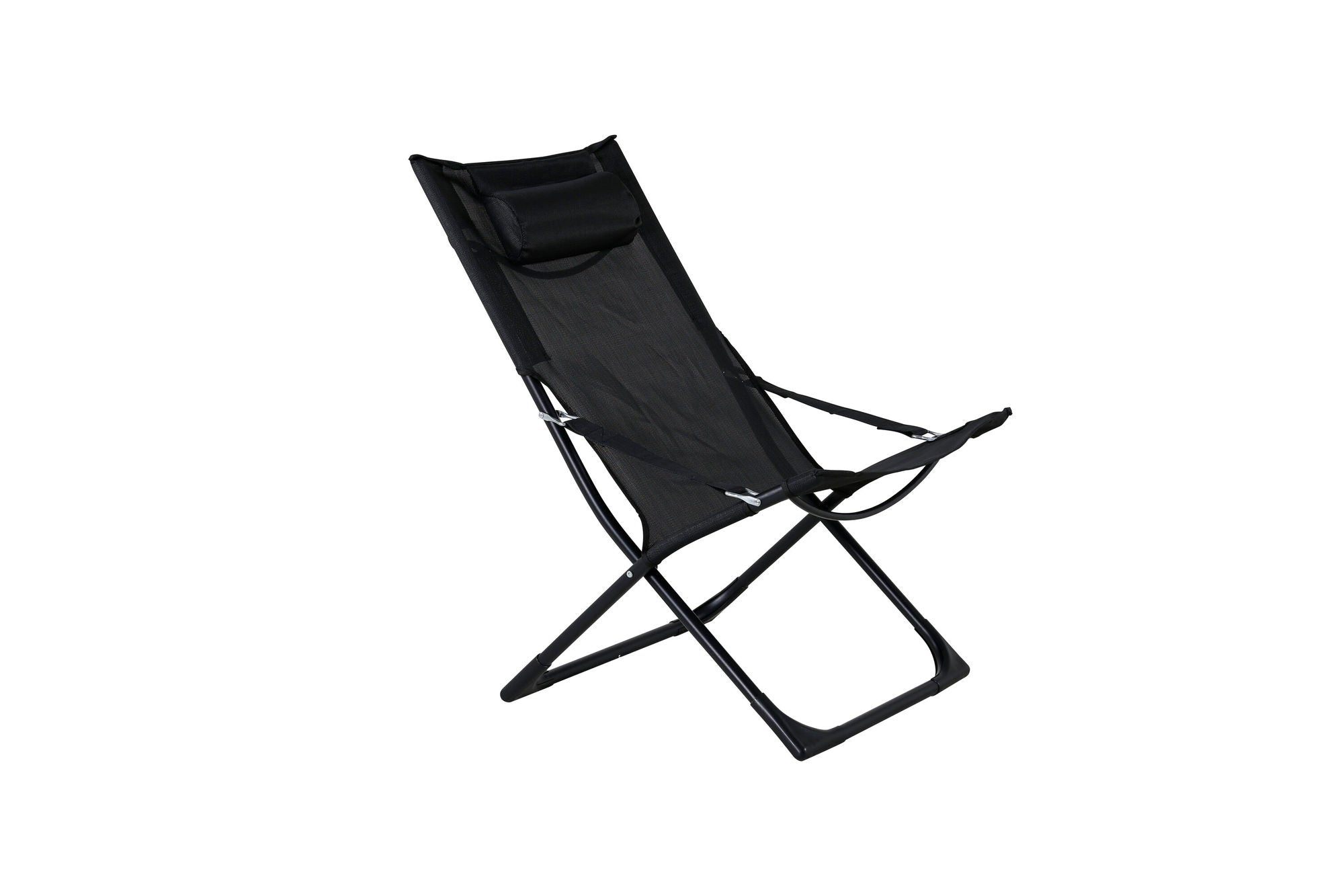 Venture Home Seville Foldable Relax stol 2-pack - Black Frame/Black Cushion