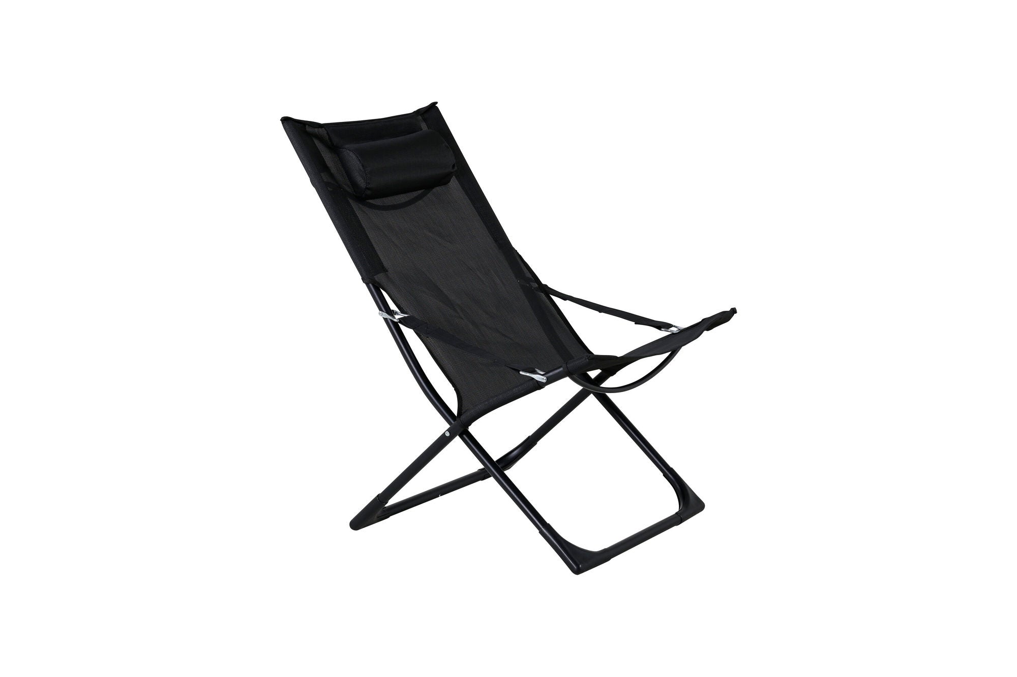 Venture Home Seville Foldable Relax stol 2-pack - Black Frame/Black Cushion