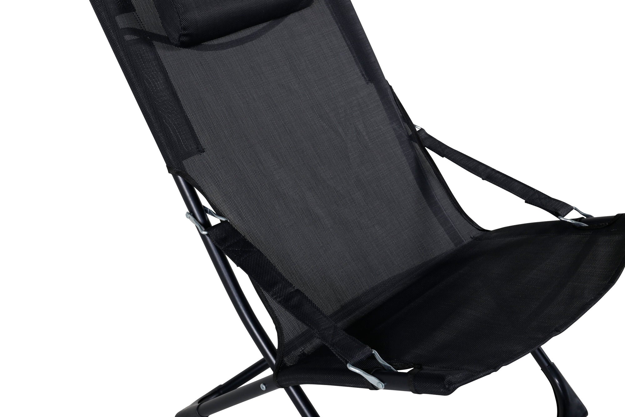 Venture Home Seville Foldable Relax stol 2-pack - Black Frame/Black Cushion