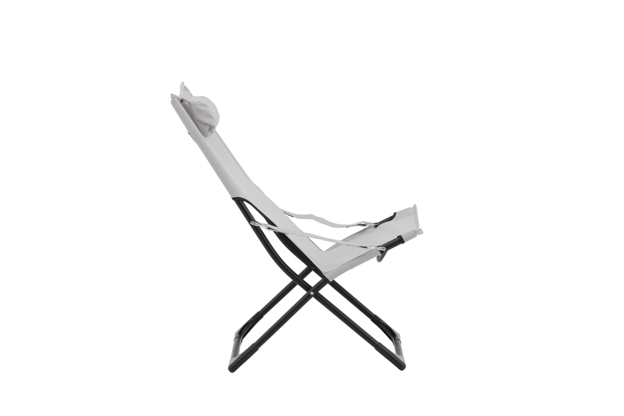 Venture Home Seville Foldable Relax stol 2-pack - Black Frame/Grey Cushion