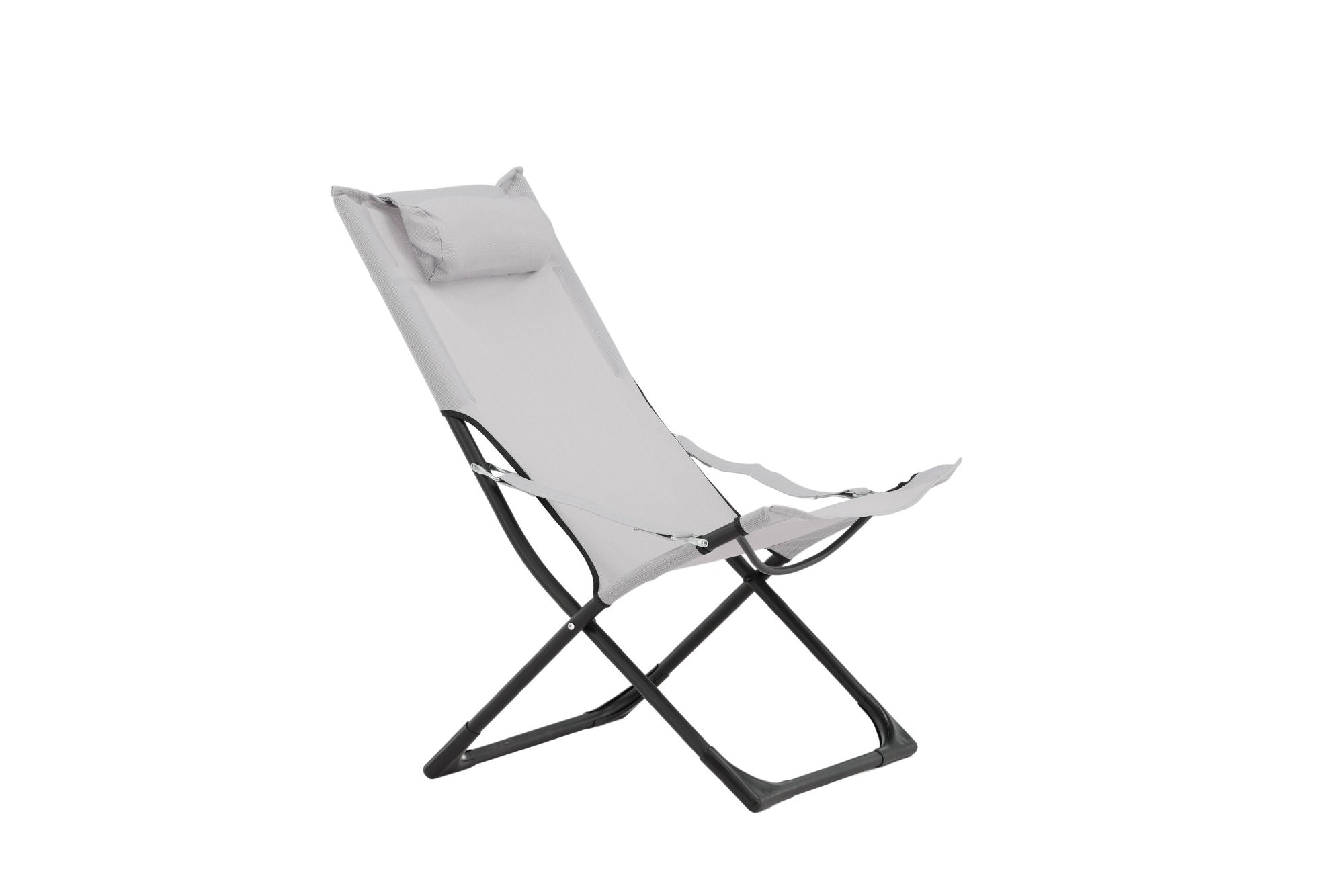 Venture Home Seville Foldable Relax stol 2-pack - Black Frame/Grey Cushion