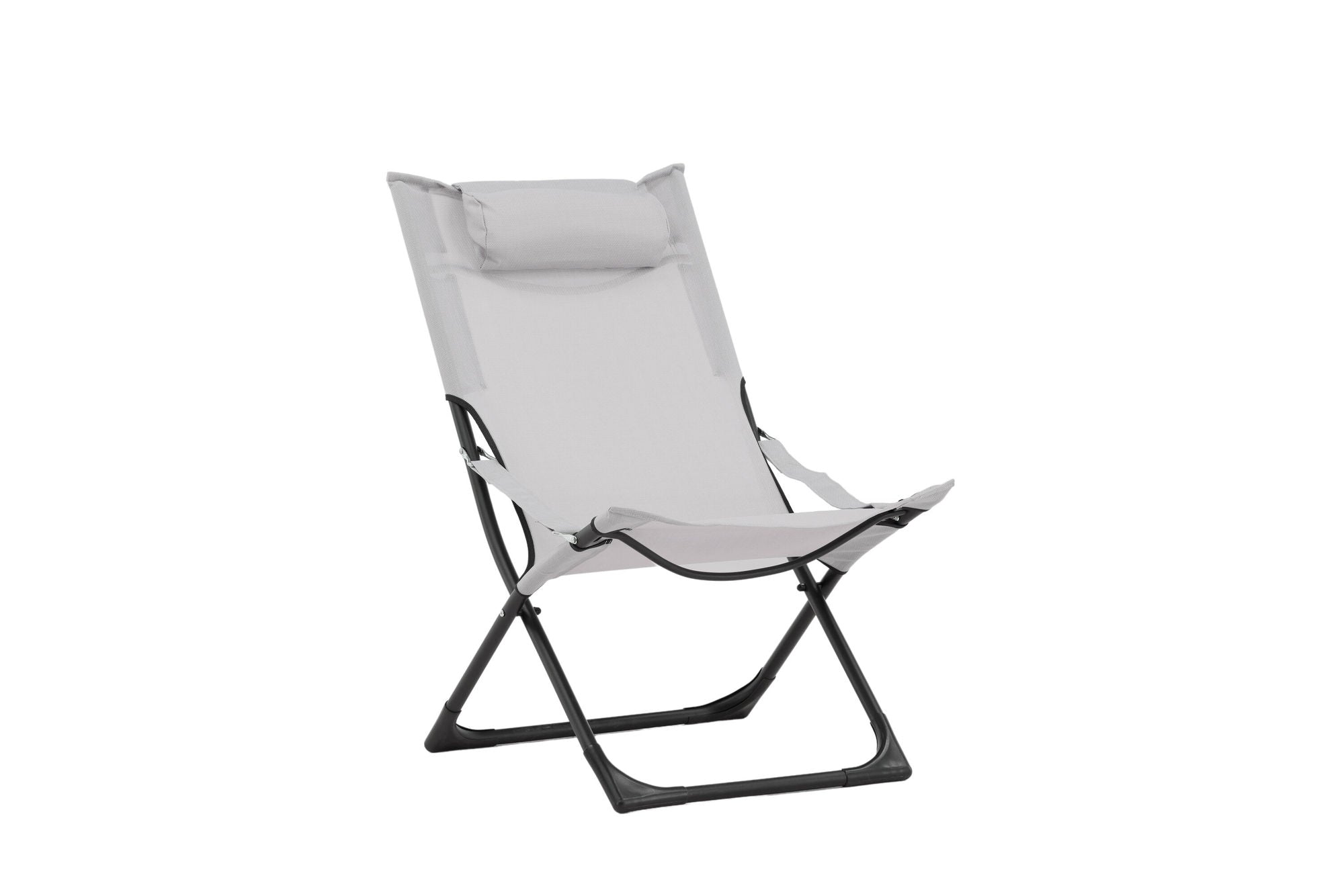 Venture Home Seville Foldable Relax stol 2-pack - Black Frame/Grey Cushion