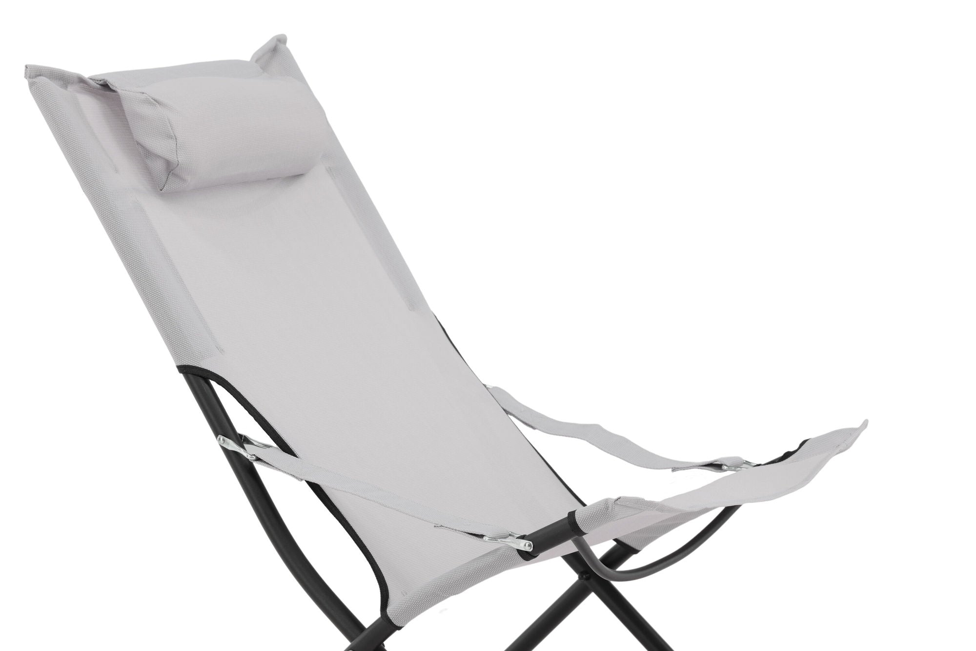 Venture Home Seville Foldable Relax stol 2-pack - Black Frame/Grey Cushion