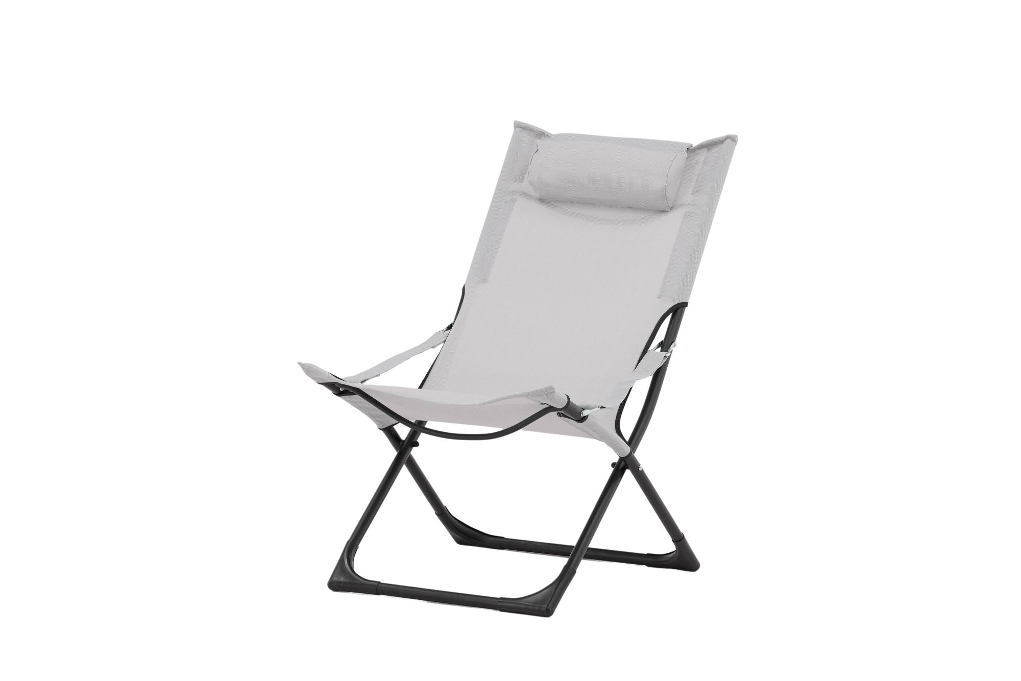 Venture Home Seville Foldable Relax stol 2-pack - Black Frame/Grey Cushion