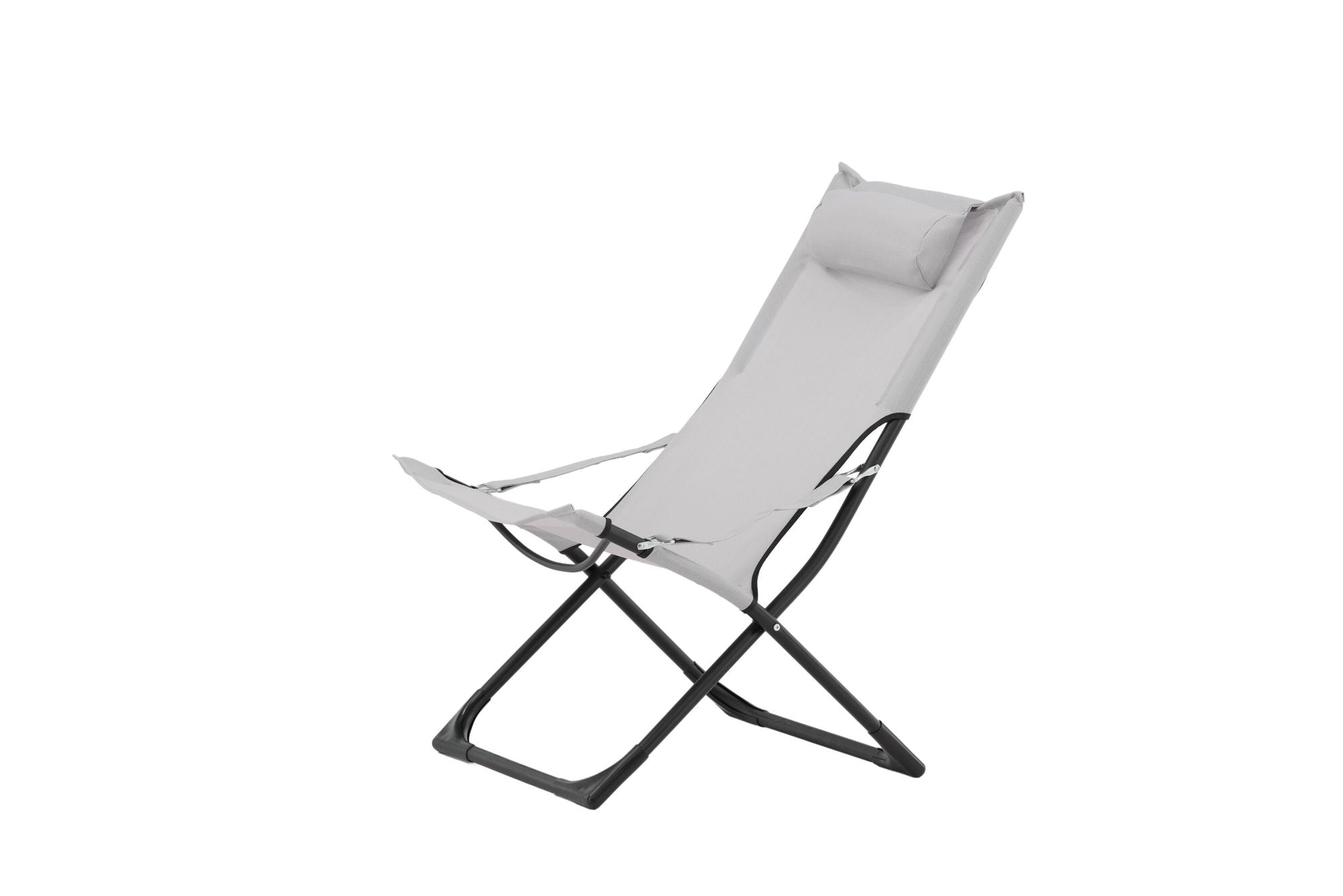 Venture Home Seville Foldable Relax stol 2-pack - Black Frame/Grey Cushion