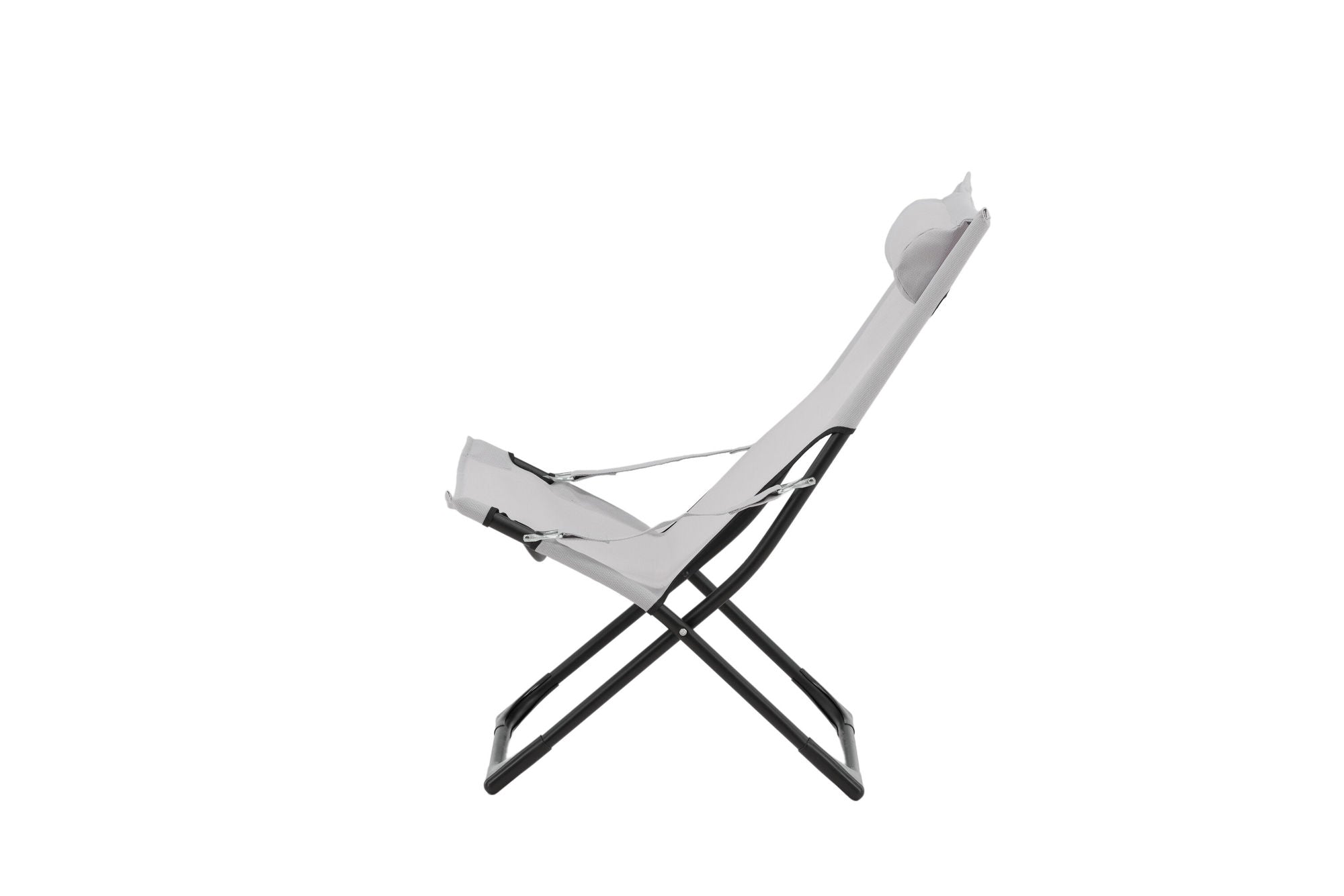 Venture Home Seville Foldable Relax stol 2-pack - Black Frame/Grey Cushion