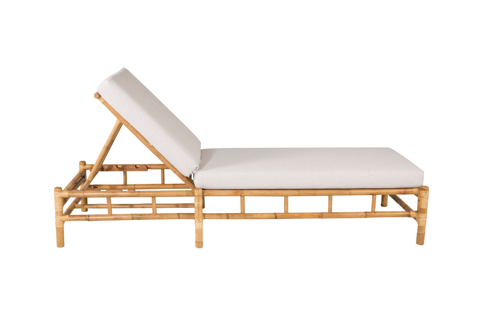 Venture Home Cane sun lounge - Bamboo / Grey Cushion