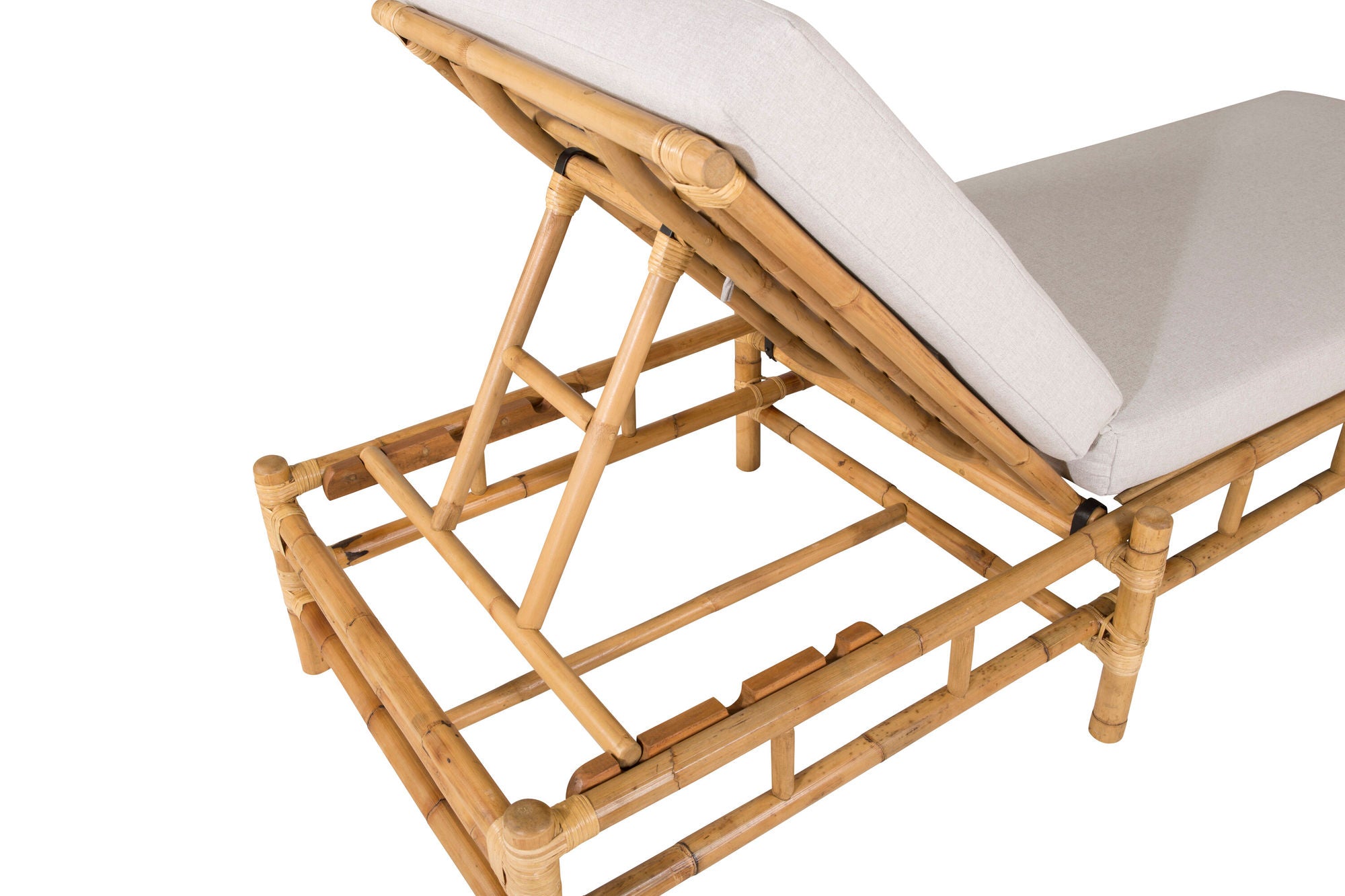 Venture Home Cane sun lounge - Bamboo / Grey Cushion