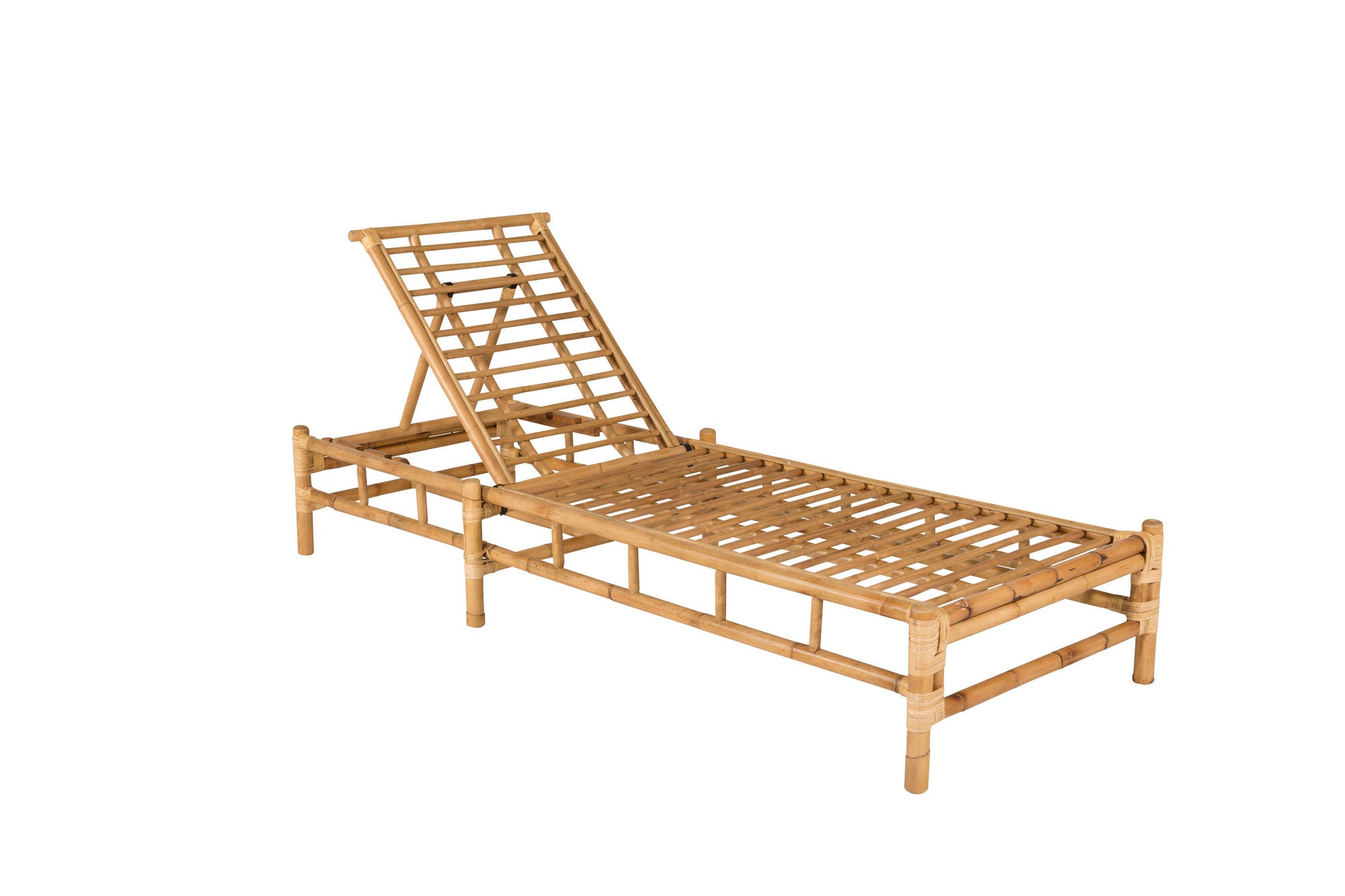 Venture Home Cane sun lounge - Bamboo / Grey Cushion