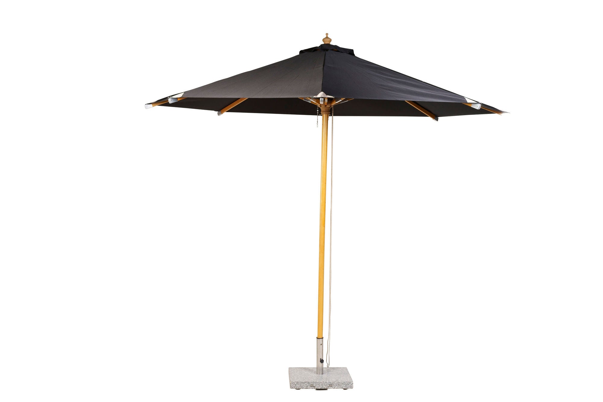 Venture Home Naxos Umbrella - 3m - Wood / Black Fabric