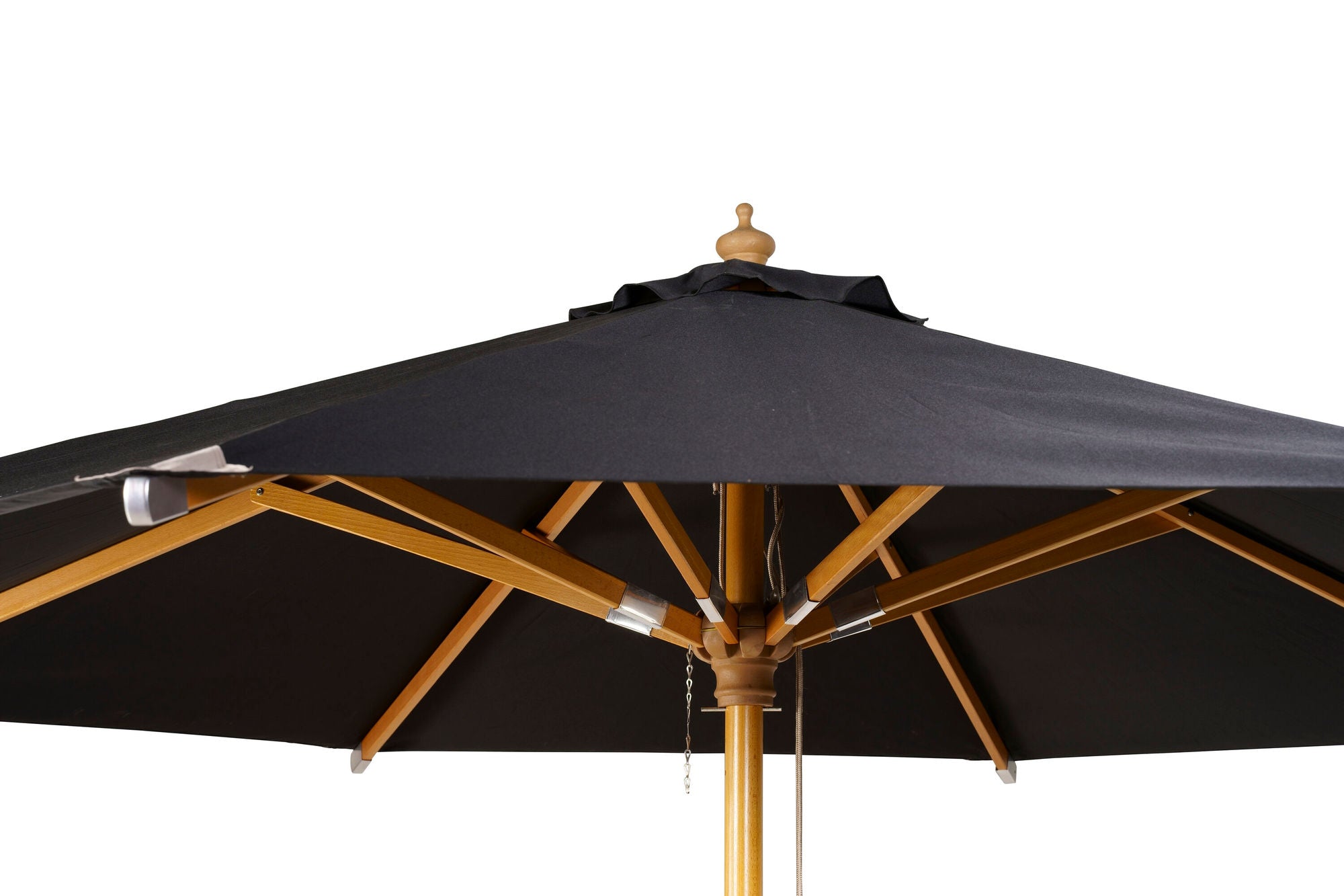 Venture Home Naxos Umbrella - 3m - Wood / Black Fabric