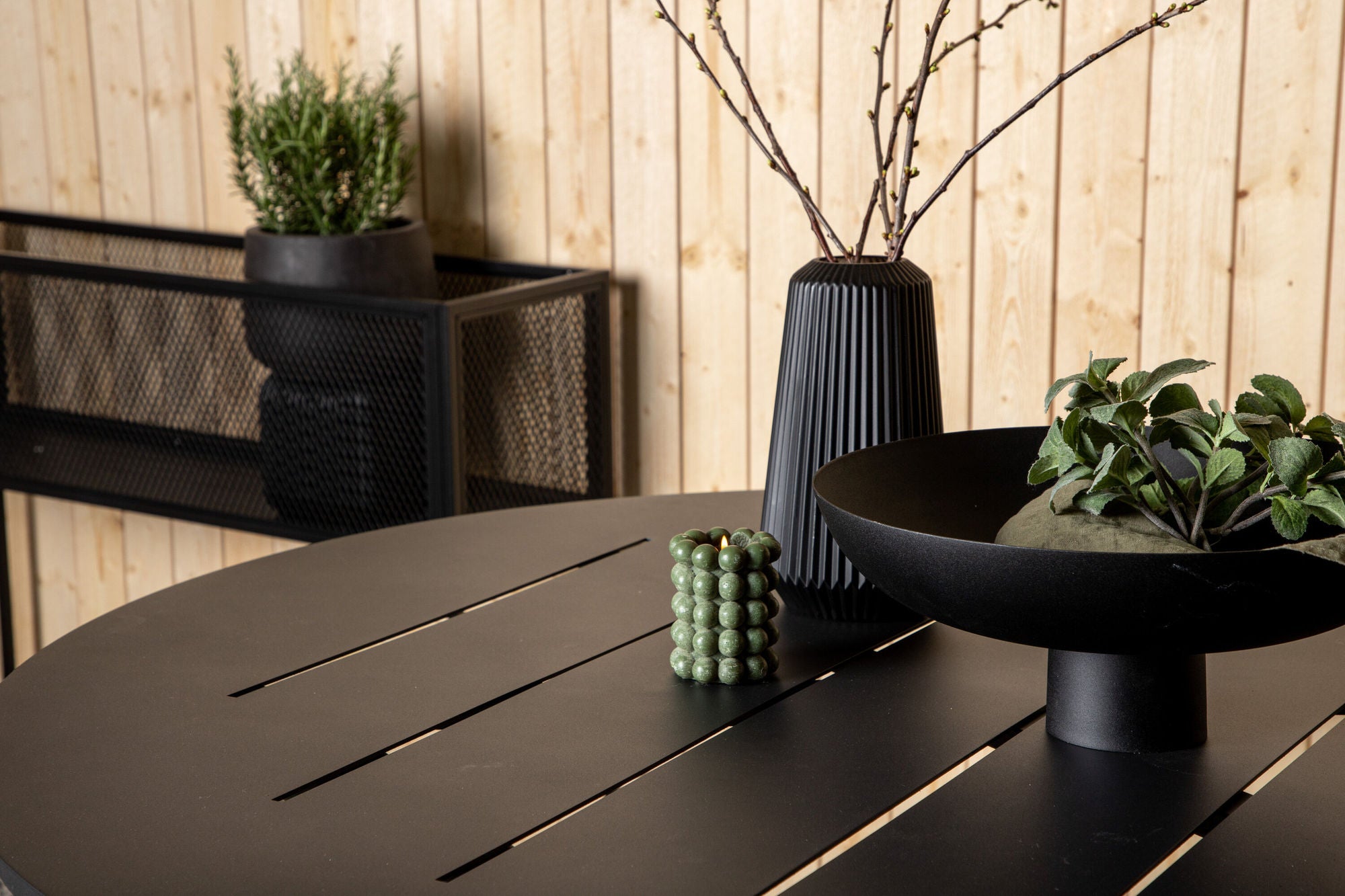Venture Home Alma spisebord - Black Alu - ø120cm
