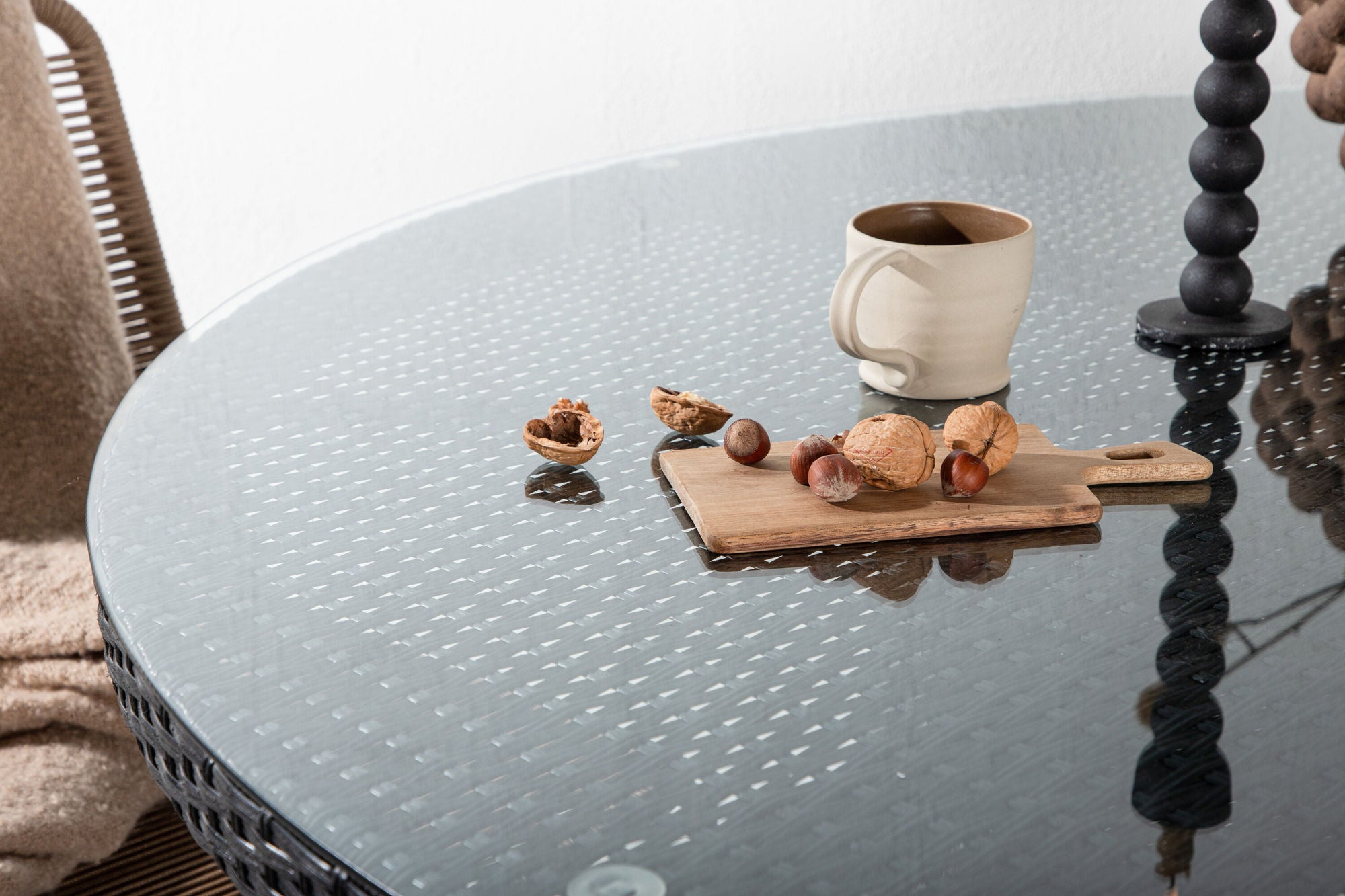 Venture Home Volta bord ø 150 - Black/Glass