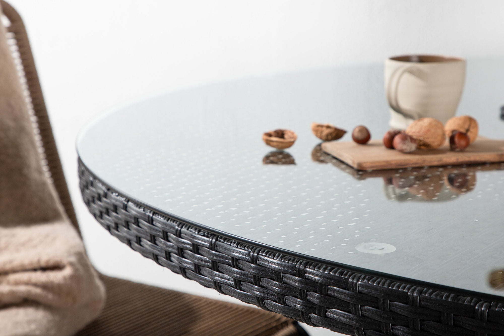 Venture Home Volta bord ø 150 - Black/Glass