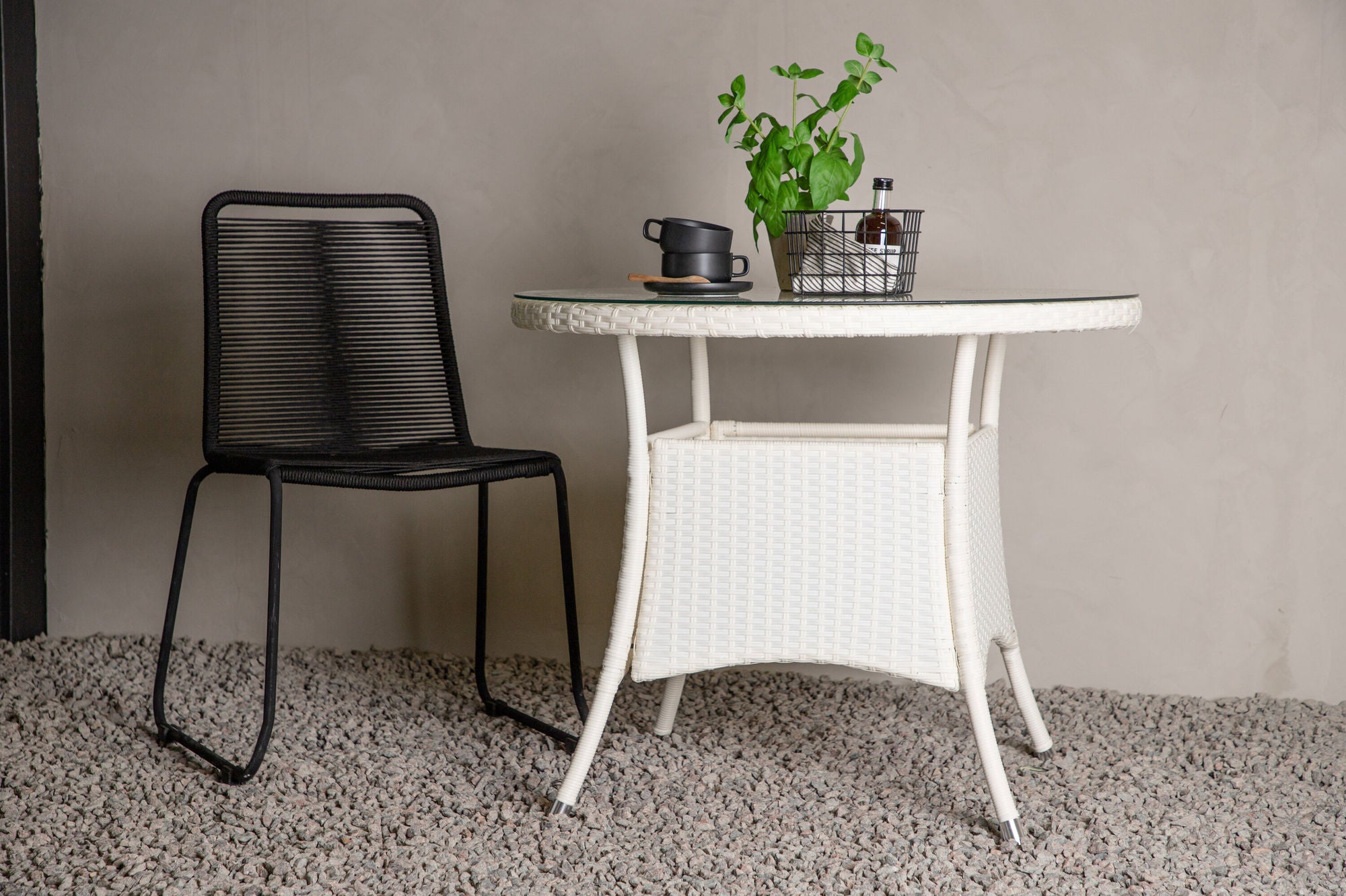Venture Home Volta bord ø 90 - White/Glass