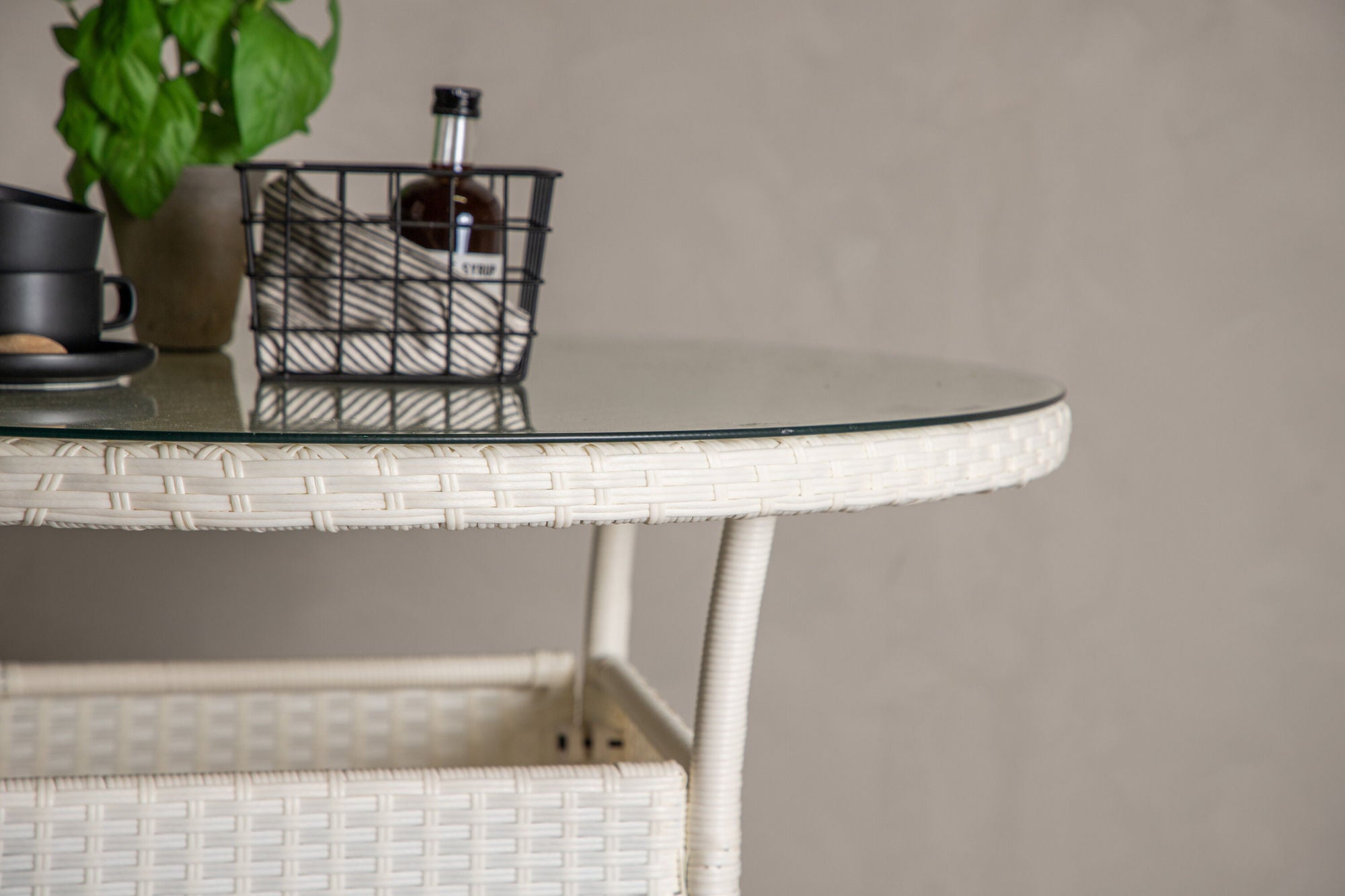 Venture Home Volta bord ø 90 - White/Glass