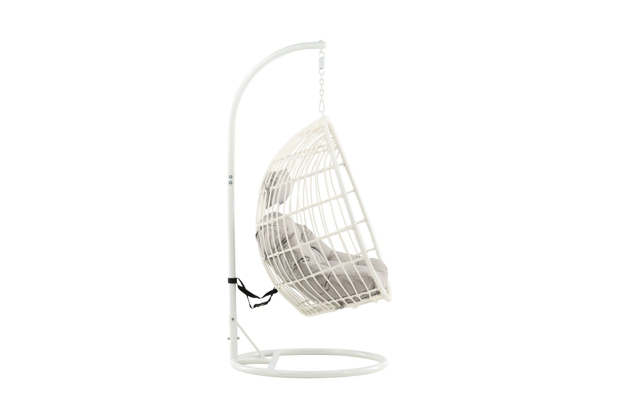 Venture Home Viga - Hanging stol - White Frame / White Wicker / Grey Cushion