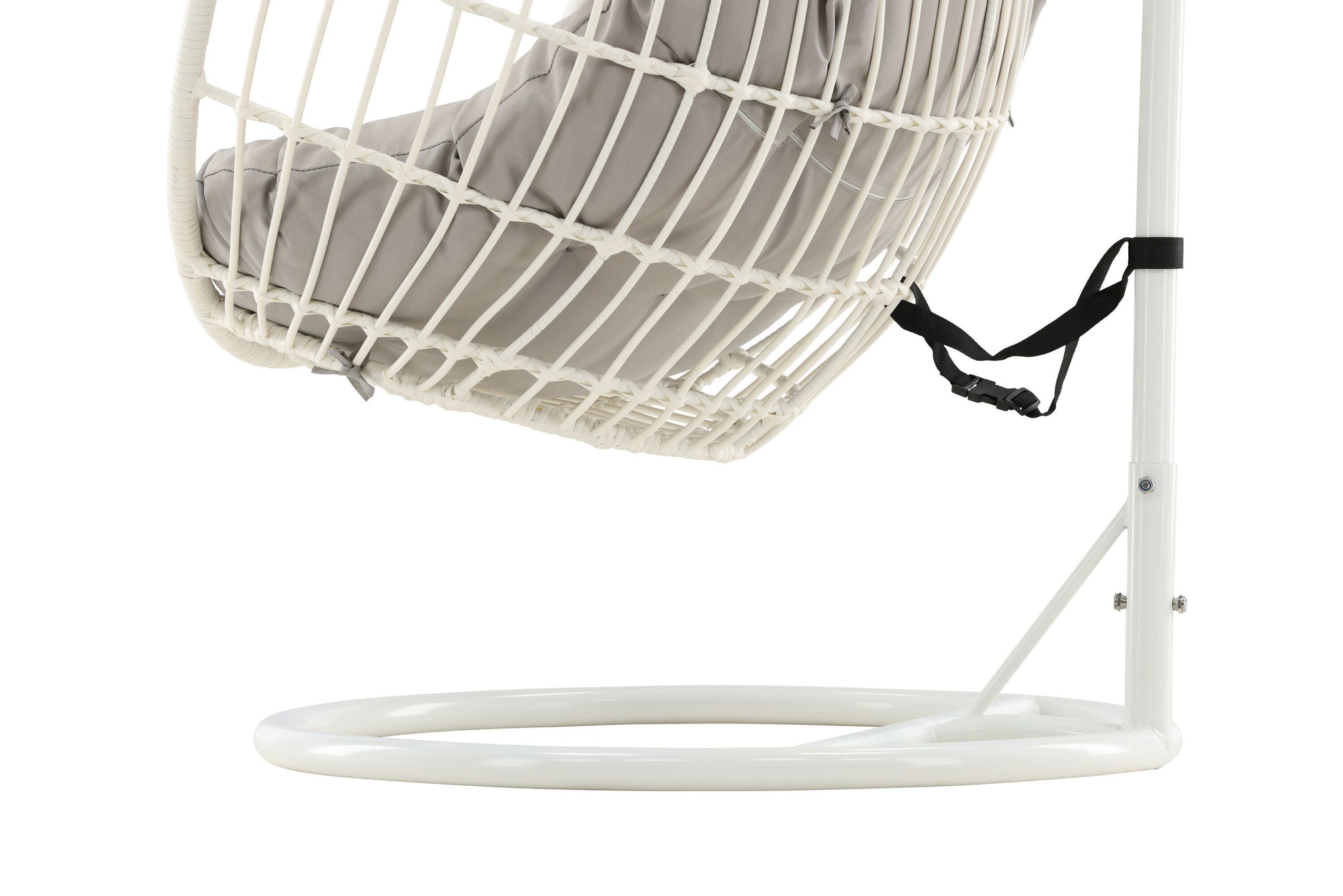 Venture Home Viga - Hanging stol - White Frame / White Wicker / Grey Cushion