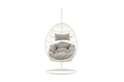 Venture Home Viga - Hanging stol - White Frame / White Wicker / Grey Cushion