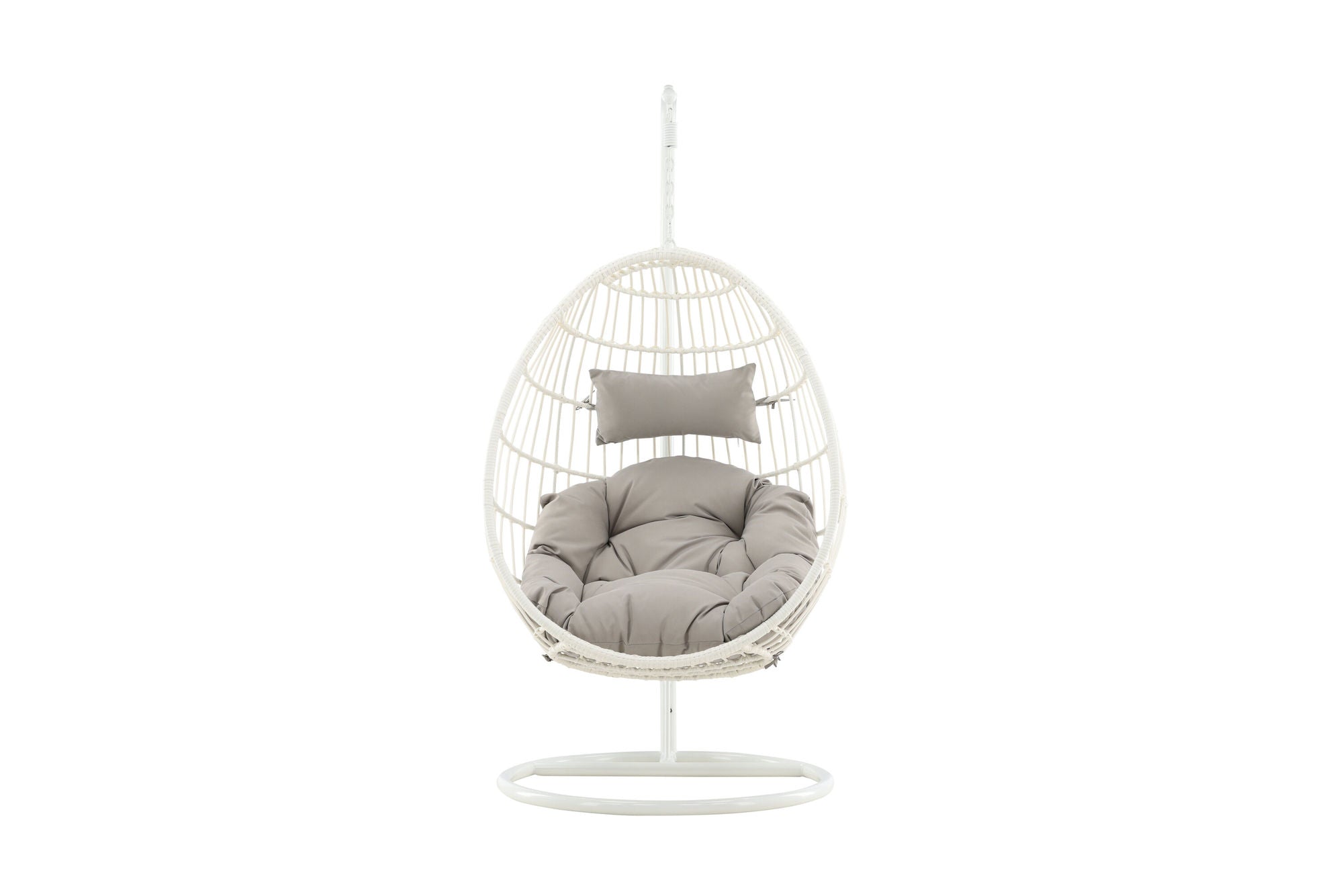 Venture Home Viga - Hanging stol - White Frame / White Wicker / Grey Cushion