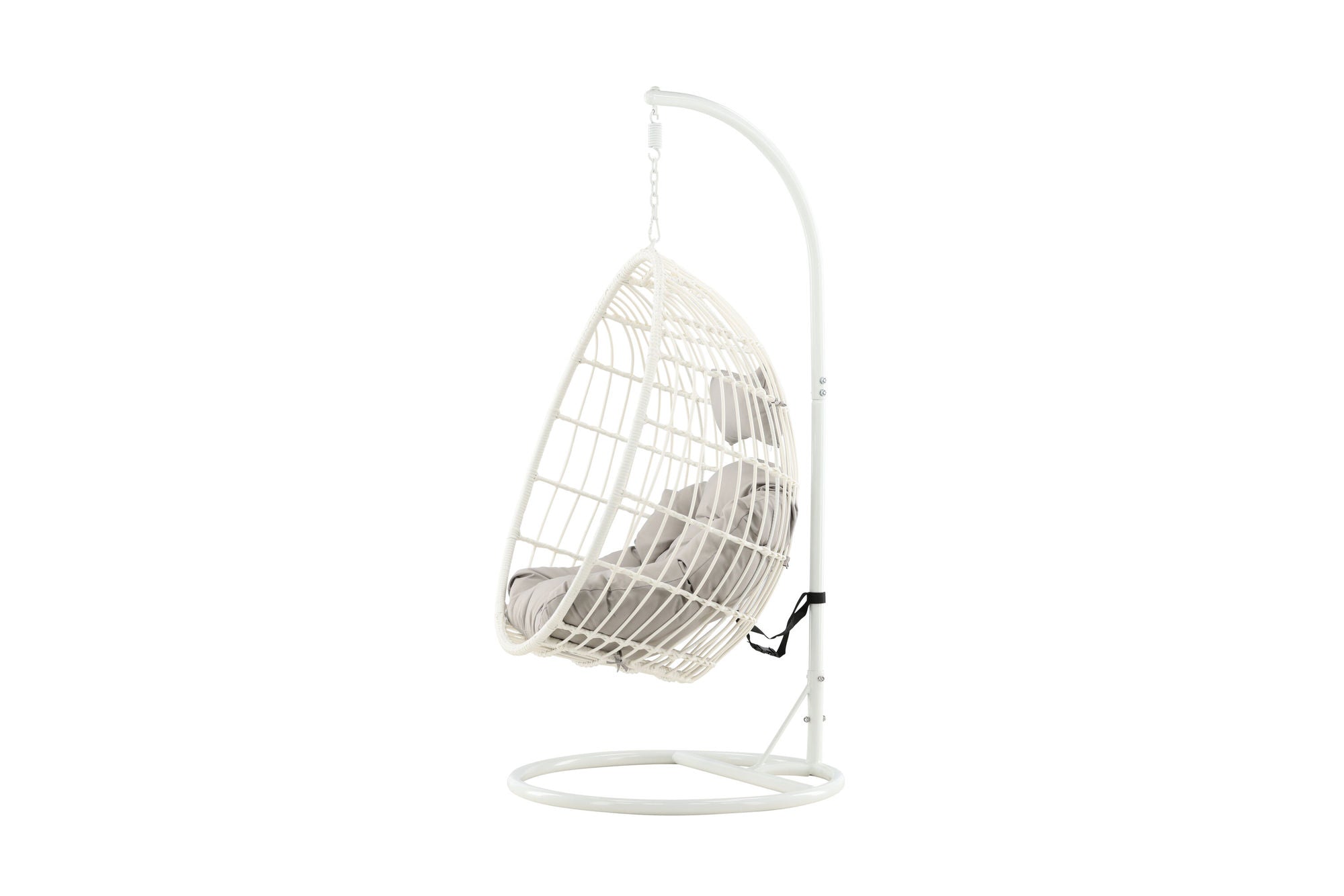 Venture Home Viga - Hanging stol - White Frame / White Wicker / Grey Cushion