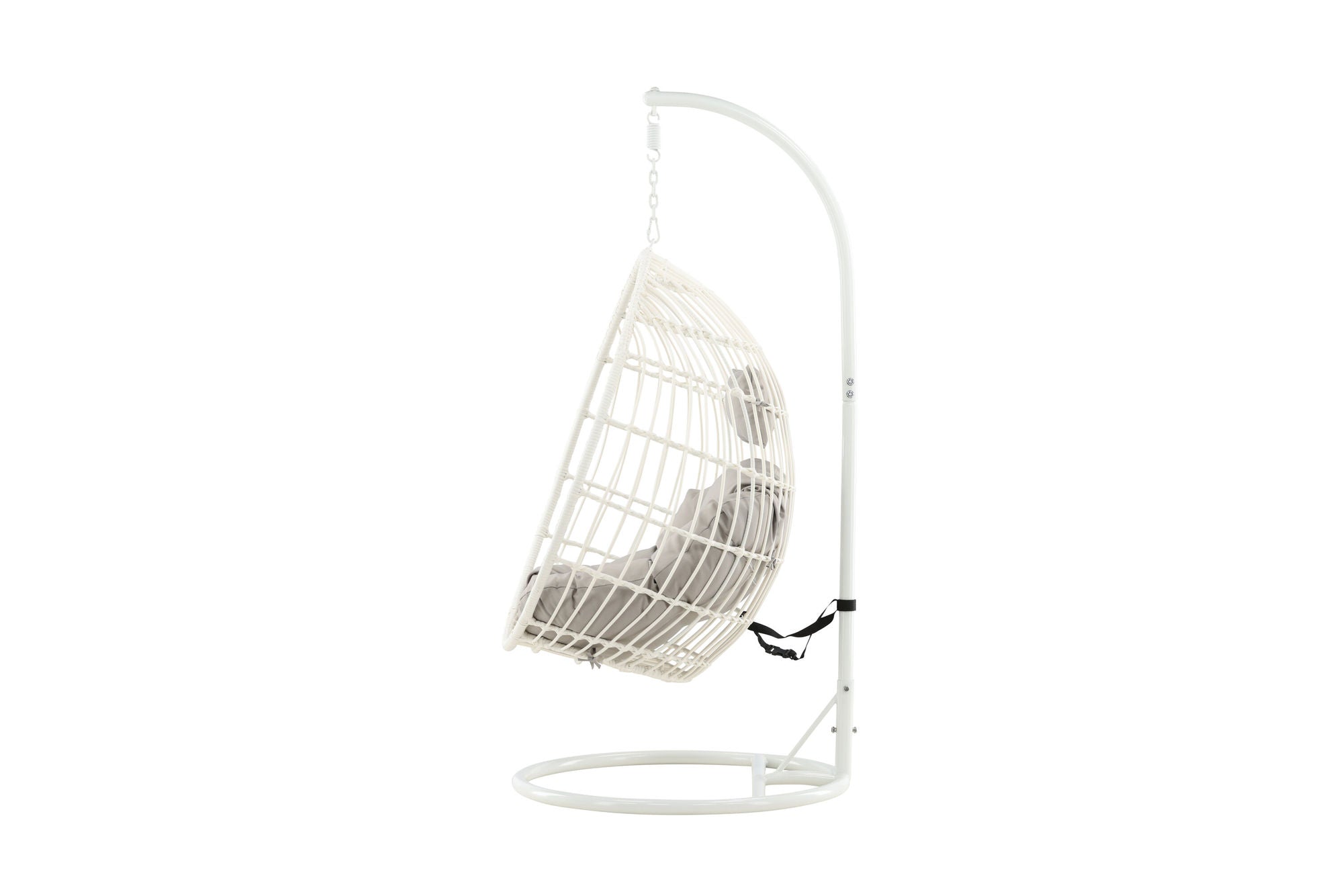 Venture Home Viga - Hanging stol - White Frame / White Wicker / Grey Cushion
