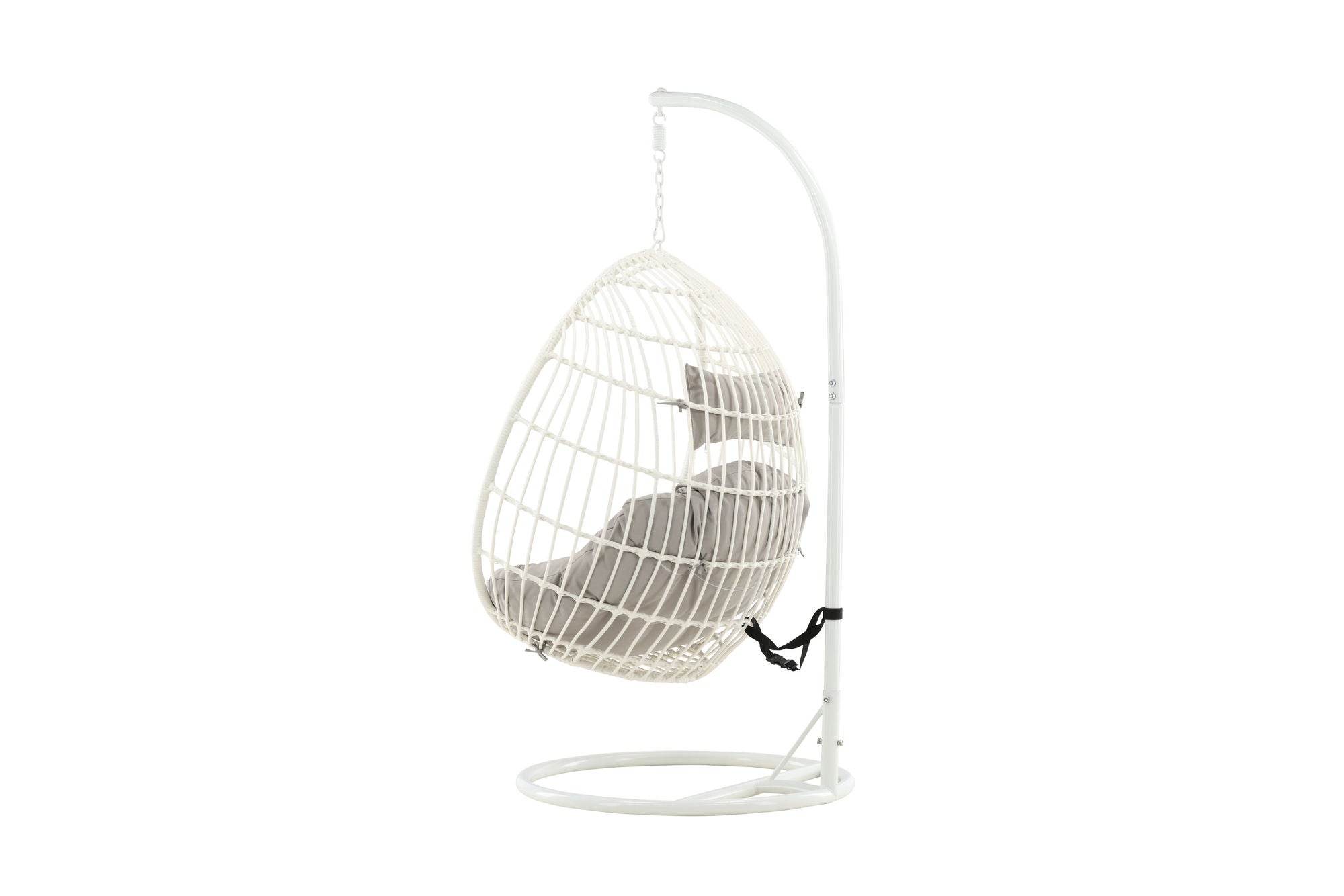 Venture Home Viga - Hanging stol - White Frame / White Wicker / Grey Cushion