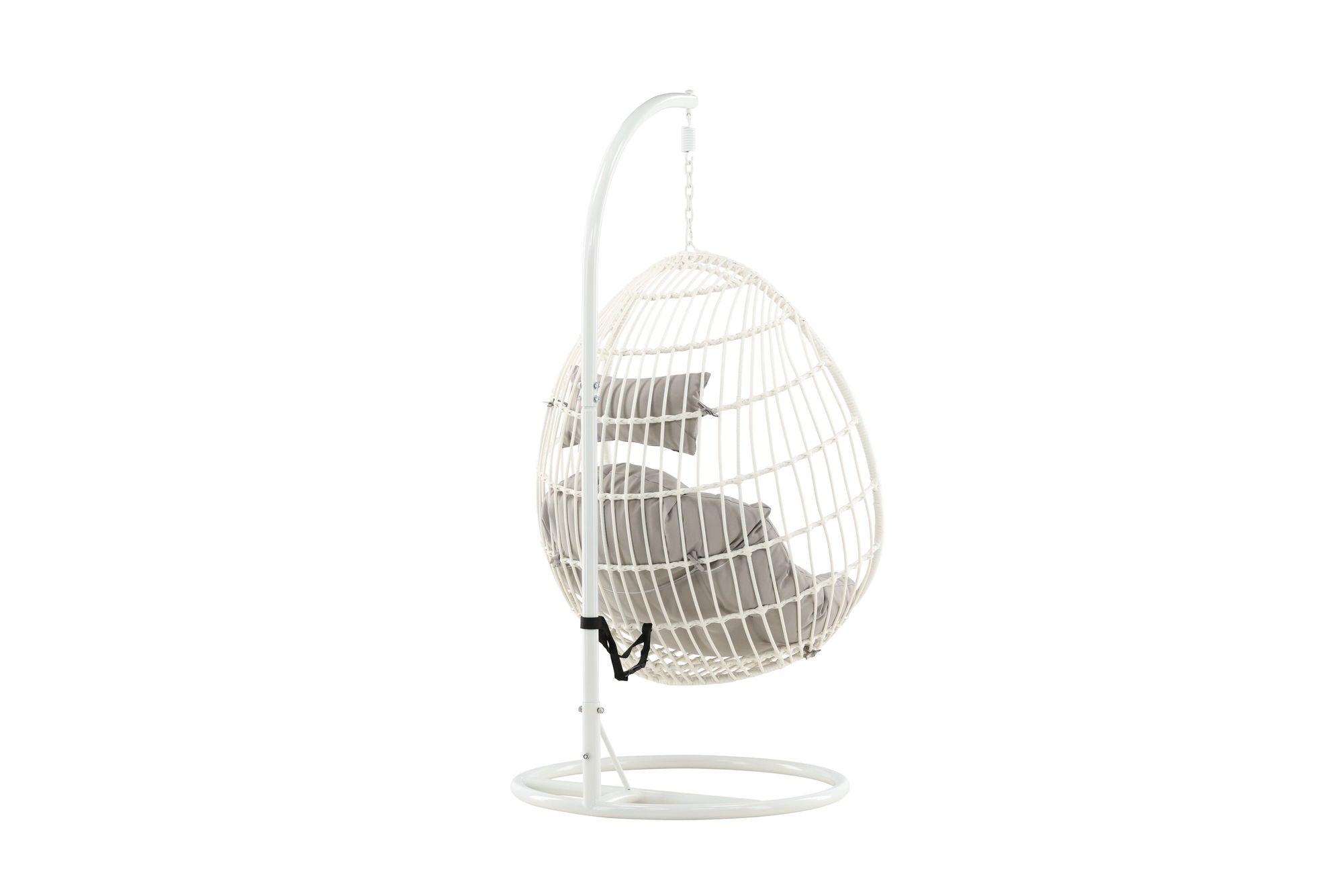 Venture Home Viga - Hanging stol - White Frame / White Wicker / Grey Cushion