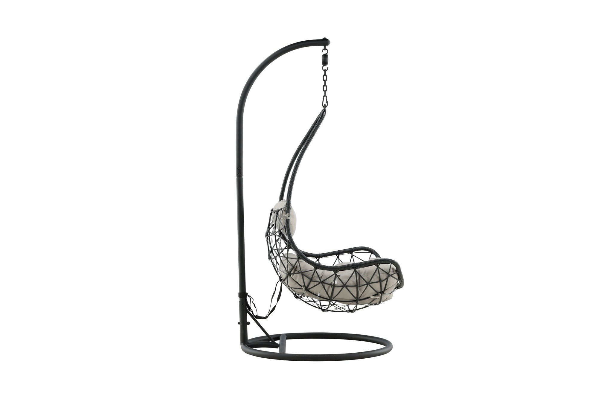 Venture Home Vide Hanging stol - Black Frame / Black Wicker / Grey Cushion