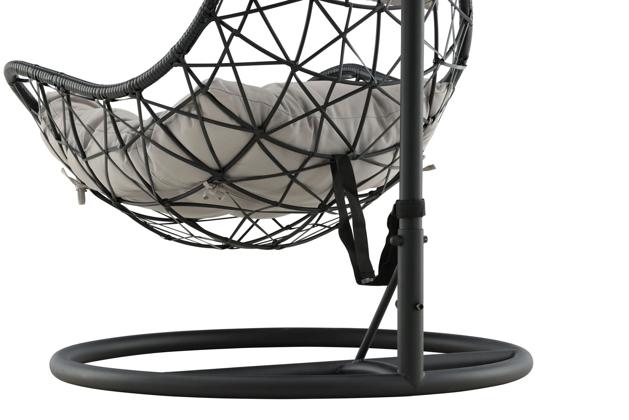 Venture Home Vide Hanging stol - Black Frame / Black Wicker / Grey Cushion