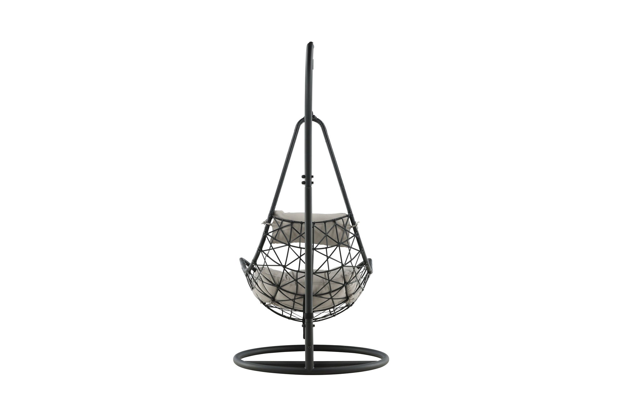 Venture Home Vide Hanging stol - Black Frame / Black Wicker / Grey Cushion