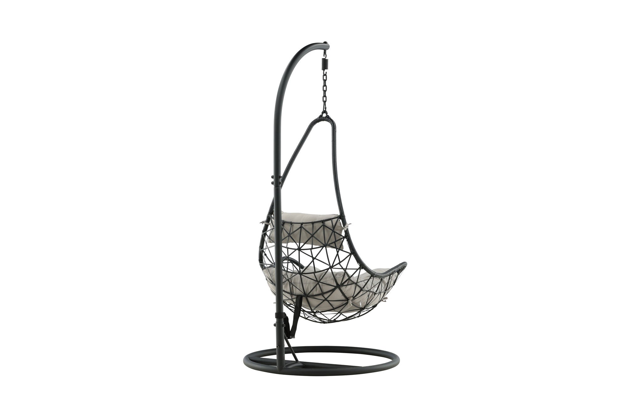 Venture Home Vide Hanging stol - Black Frame / Black Wicker / Grey Cushion
