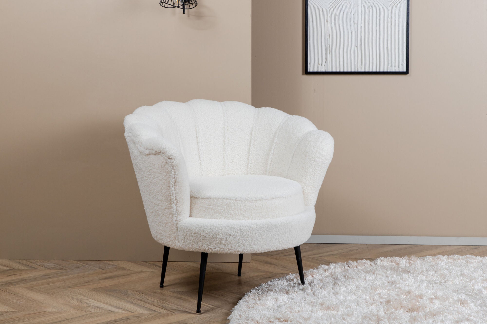Venture Home Calais Single Sofa - Black / White Teddy