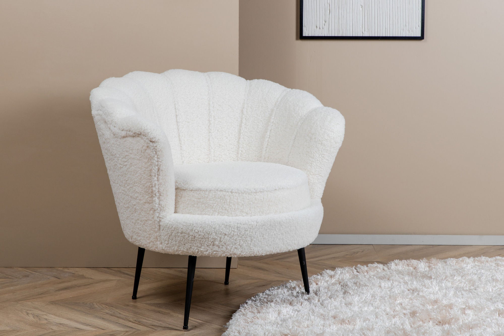 Venture Home Calais Single Sofa - Black / White Teddy