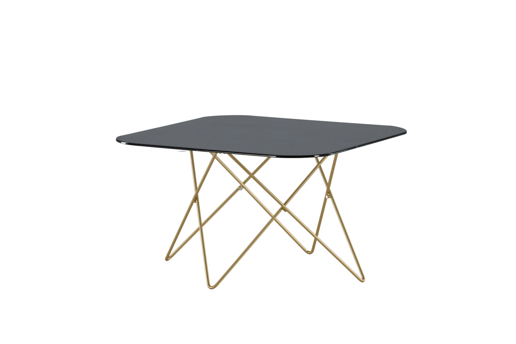 Venture Home Tristar Sofa bord - Brushed Brass / Black glass Marble