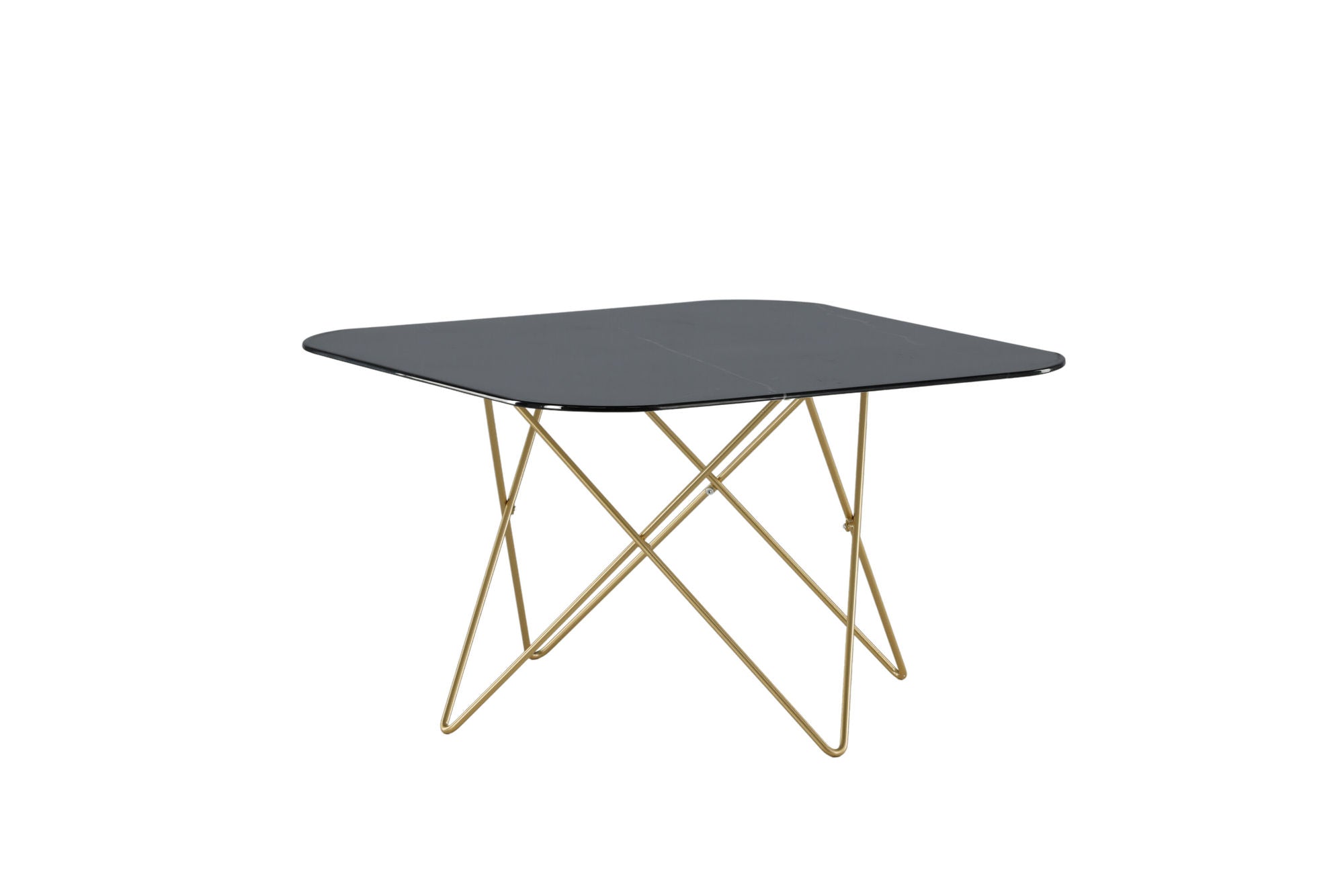 Venture Home Tristar Sofa bord - Brushed Brass / Black glass Marble