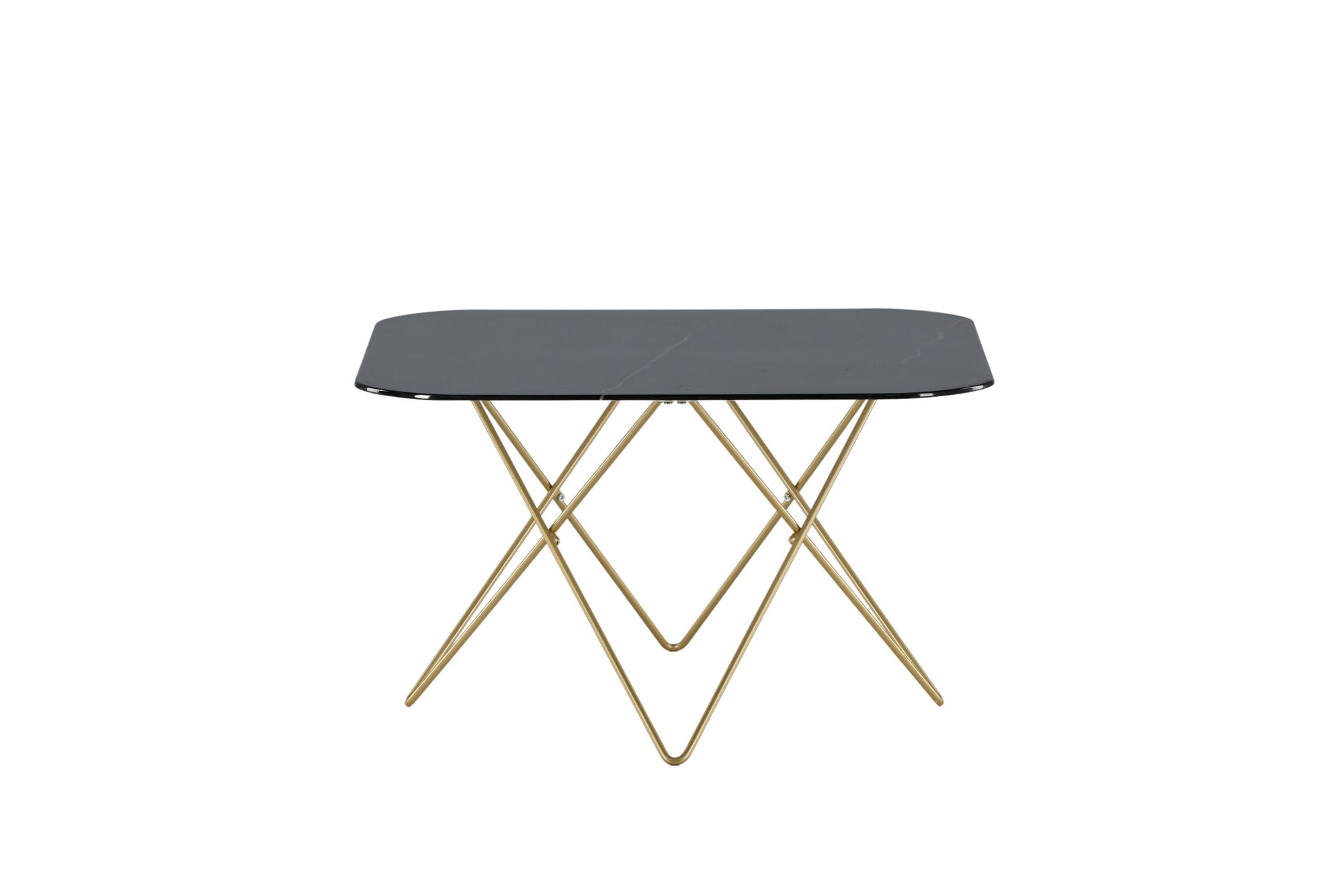 Venture Home Tristar Sofa bord - Brushed Brass / Black glass Marble