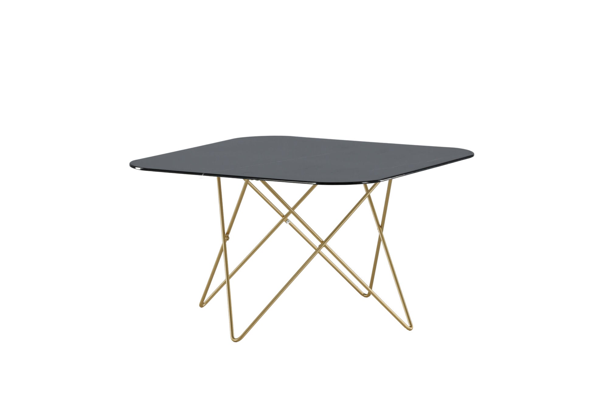 Venture Home Tristar Sofa bord - Brushed Brass / Black glass Marble