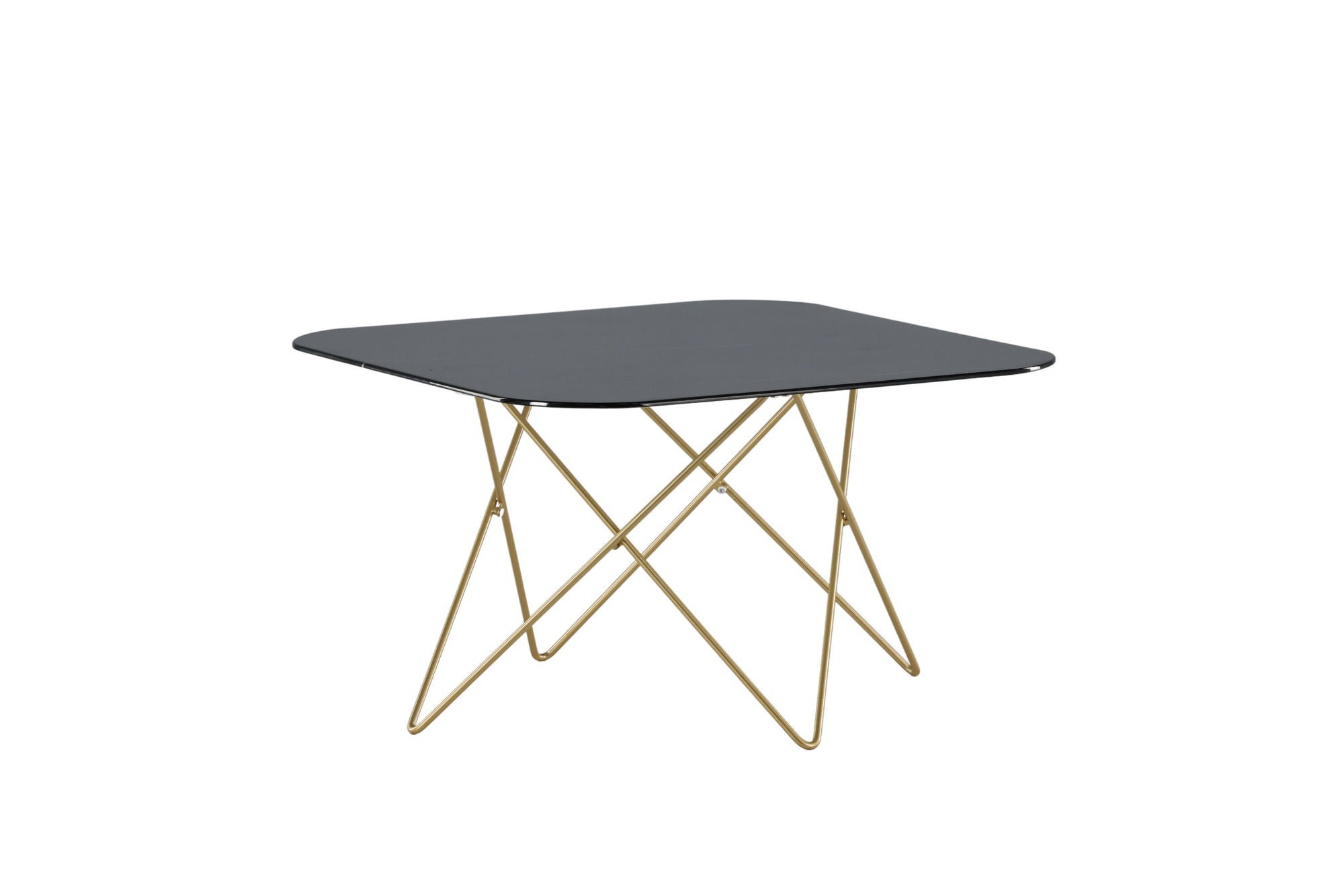 Venture Home Tristar Sofa bord - Brushed Brass / Black glass Marble
