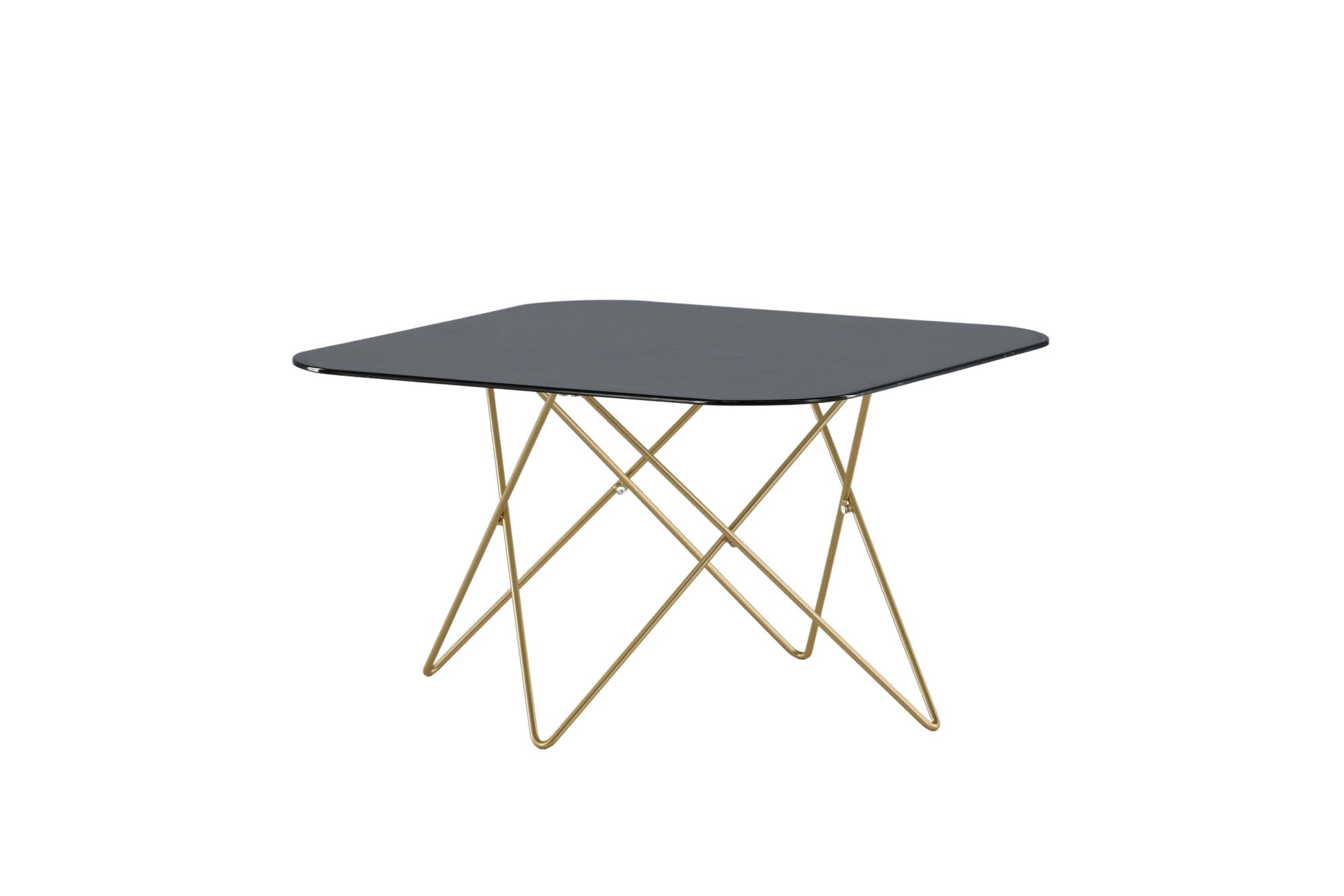 Venture Home Tristar Sofa bord - Brushed Brass / Black glass Marble