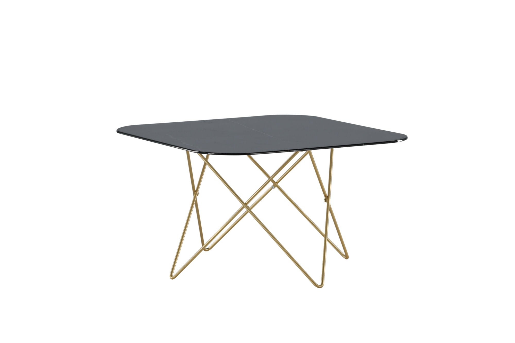 Venture Home Tristar Sofa bord - Brushed Brass / Black glass Marble