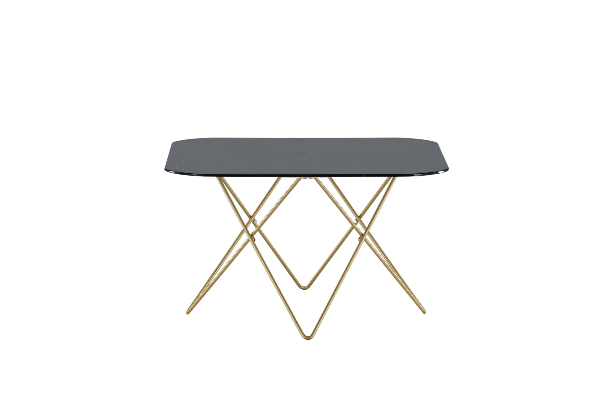 Venture Home Tristar Sofa bord - Brushed Brass / Black glass Marble
