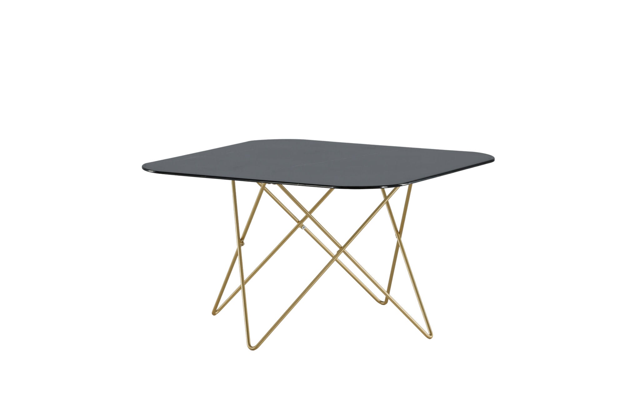 Venture Home Tristar Sofa bord - Brushed Brass / Black glass Marble