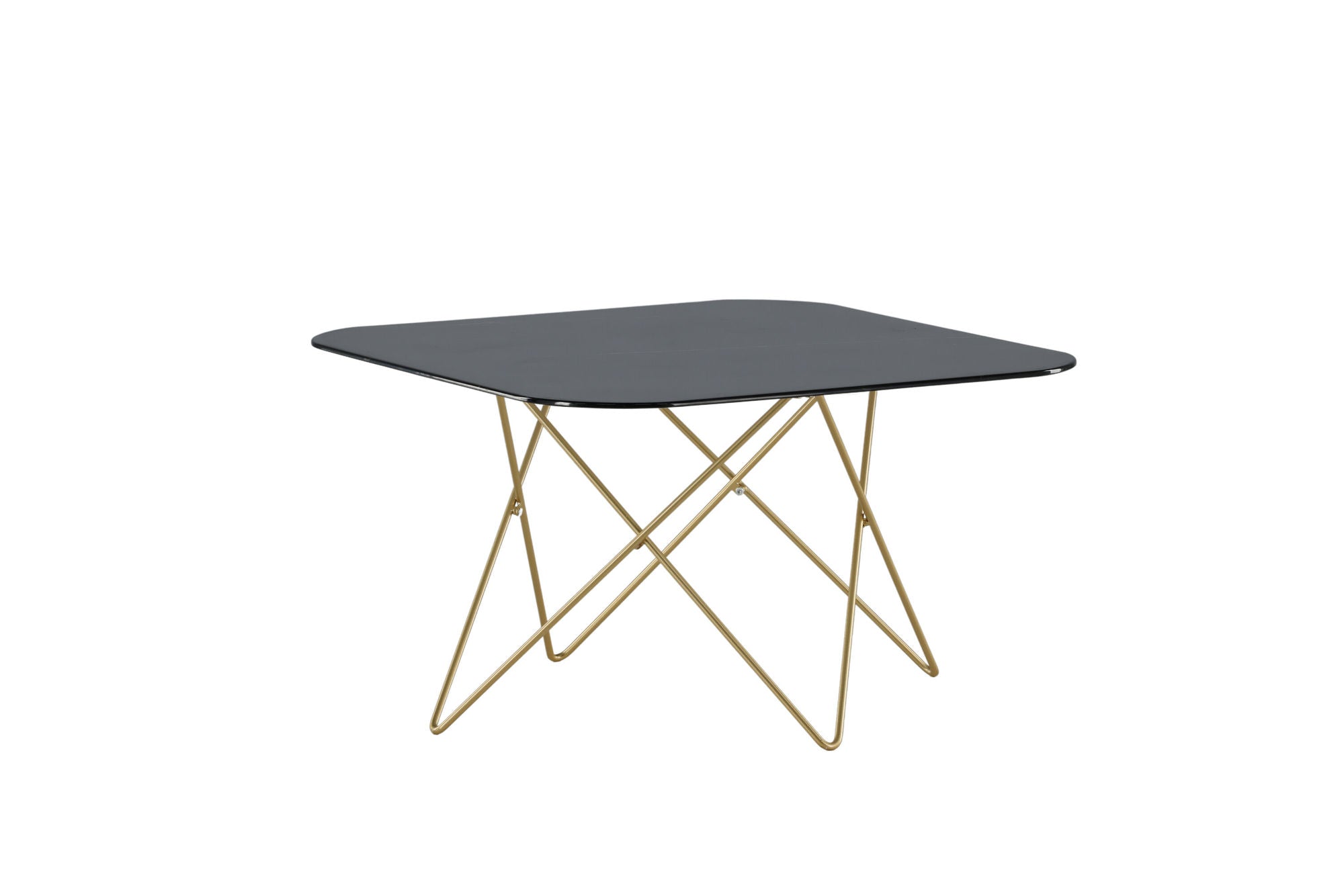 Venture Home Tristar Sofa bord - Brushed Brass / Black glass Marble